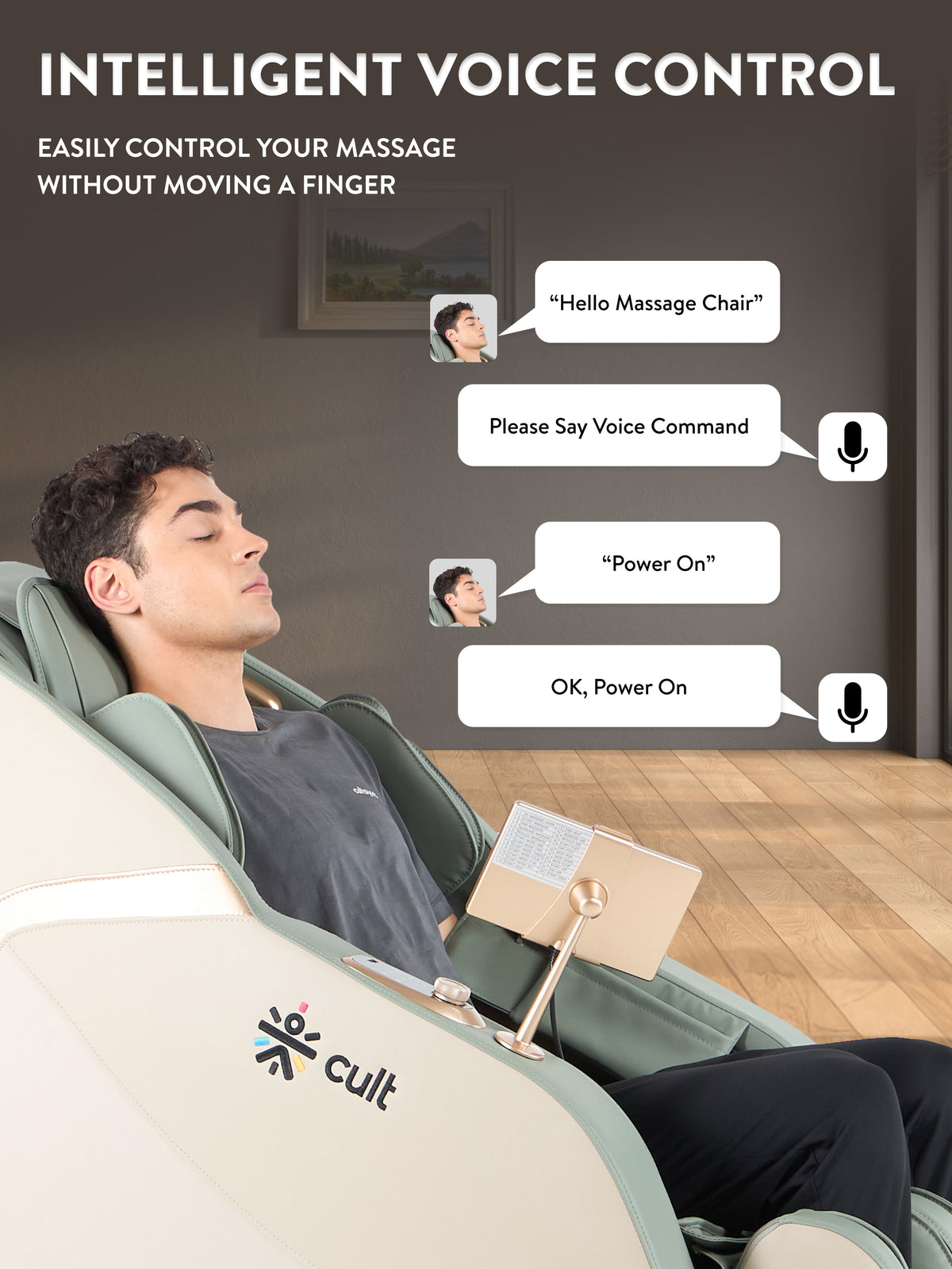 Cult Zen Massage Chair with Zero Gravity, SL Track 2D Massage Technique and Bluetooth AI voice Function For Full Body Massage At Home
