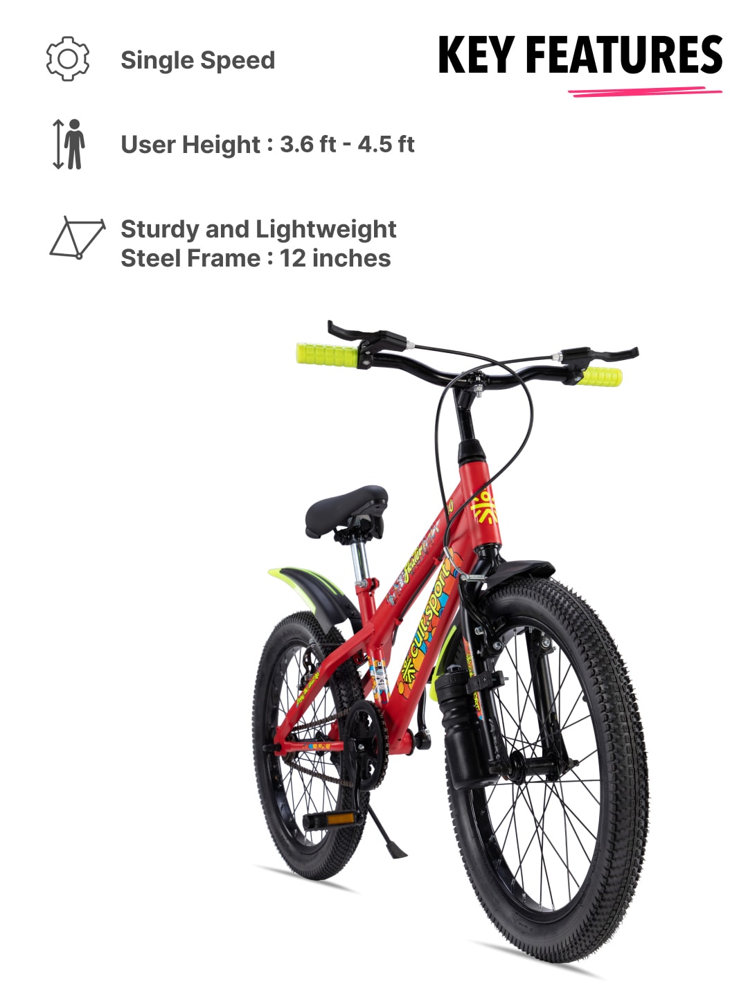 Skater 20T Steel Frame Kids Bike Red