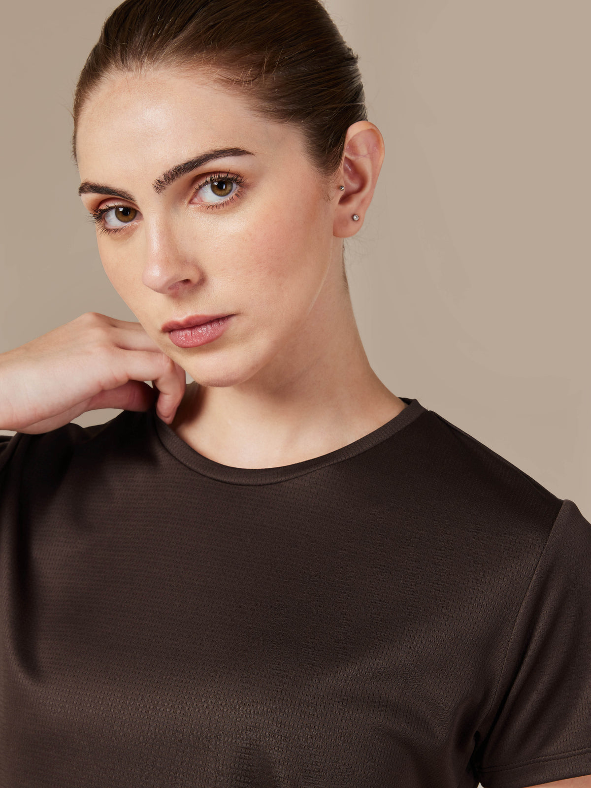 Women's Brown Performance T-shirt