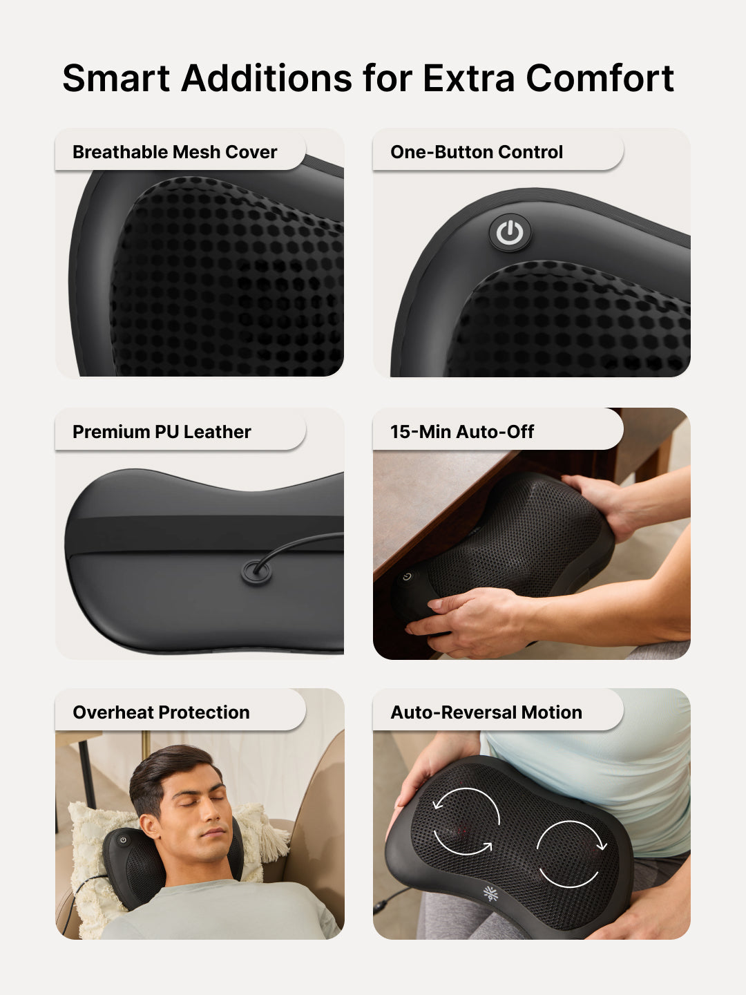 Cult Deep Cure Pillow Massager with soothing heat, Shiatsu 3D Kneading rollers for neck, back, Pain Relief, Corded Electric Massager