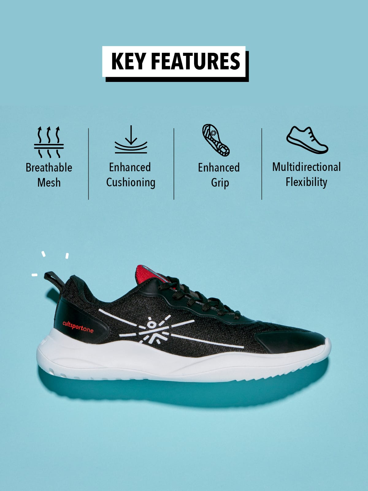 cult Lope Men Running Shoes - Black/Red