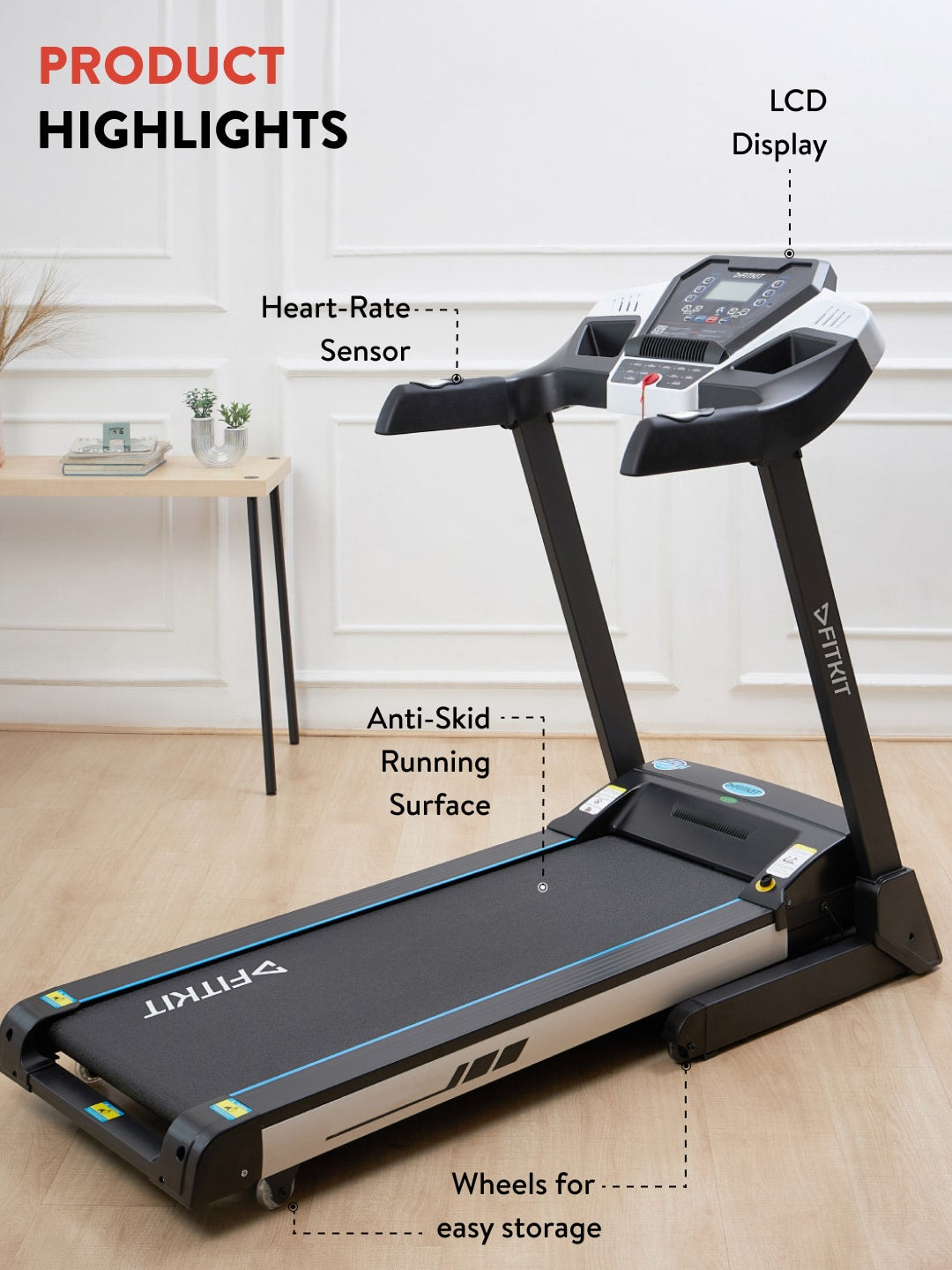 FT200S 4.5 HP Peak Treadmill | 15-level Auto-Incline | Max Weight-110kg | Max Speed-16kmph (with 6 Months extended warranty)
