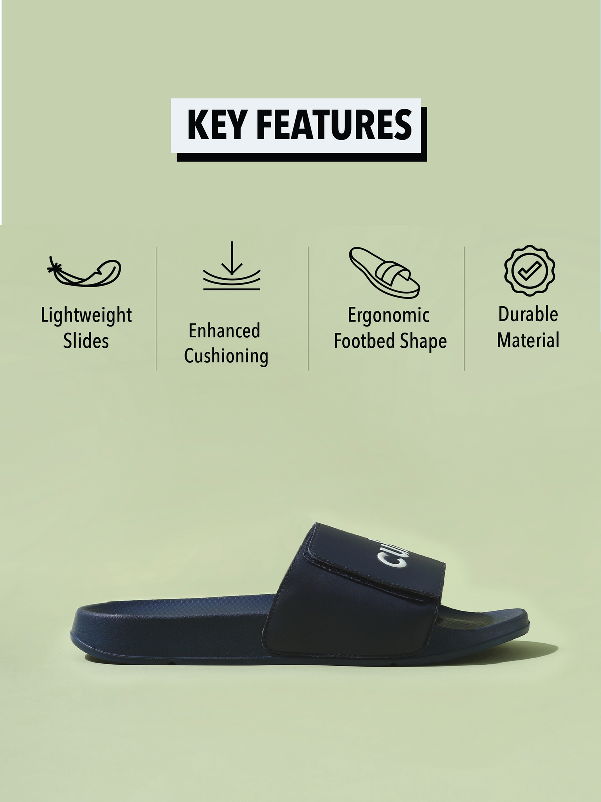 cult Locomo Navy Men Slides