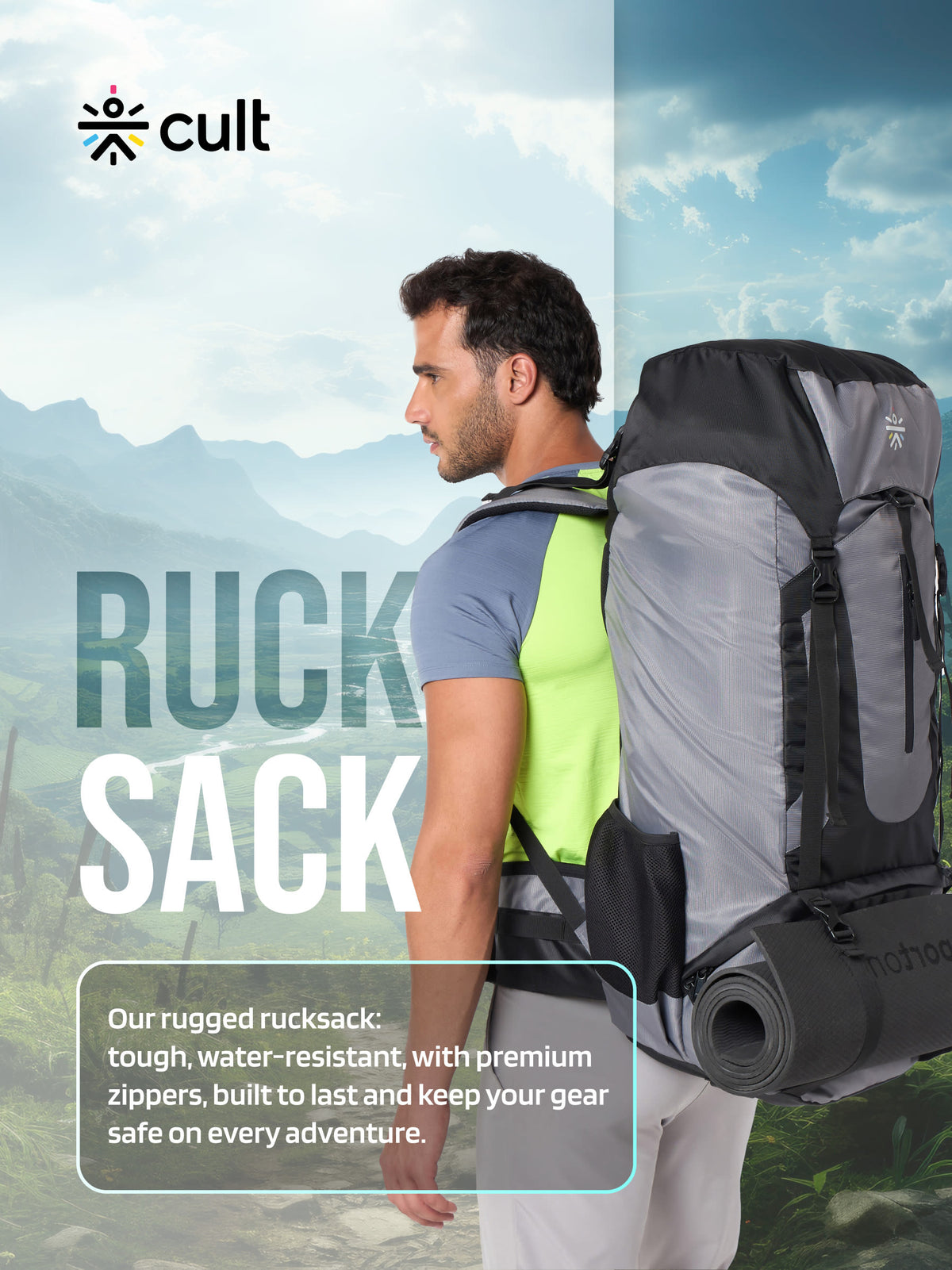 Travel Rucksack 80 L Grey