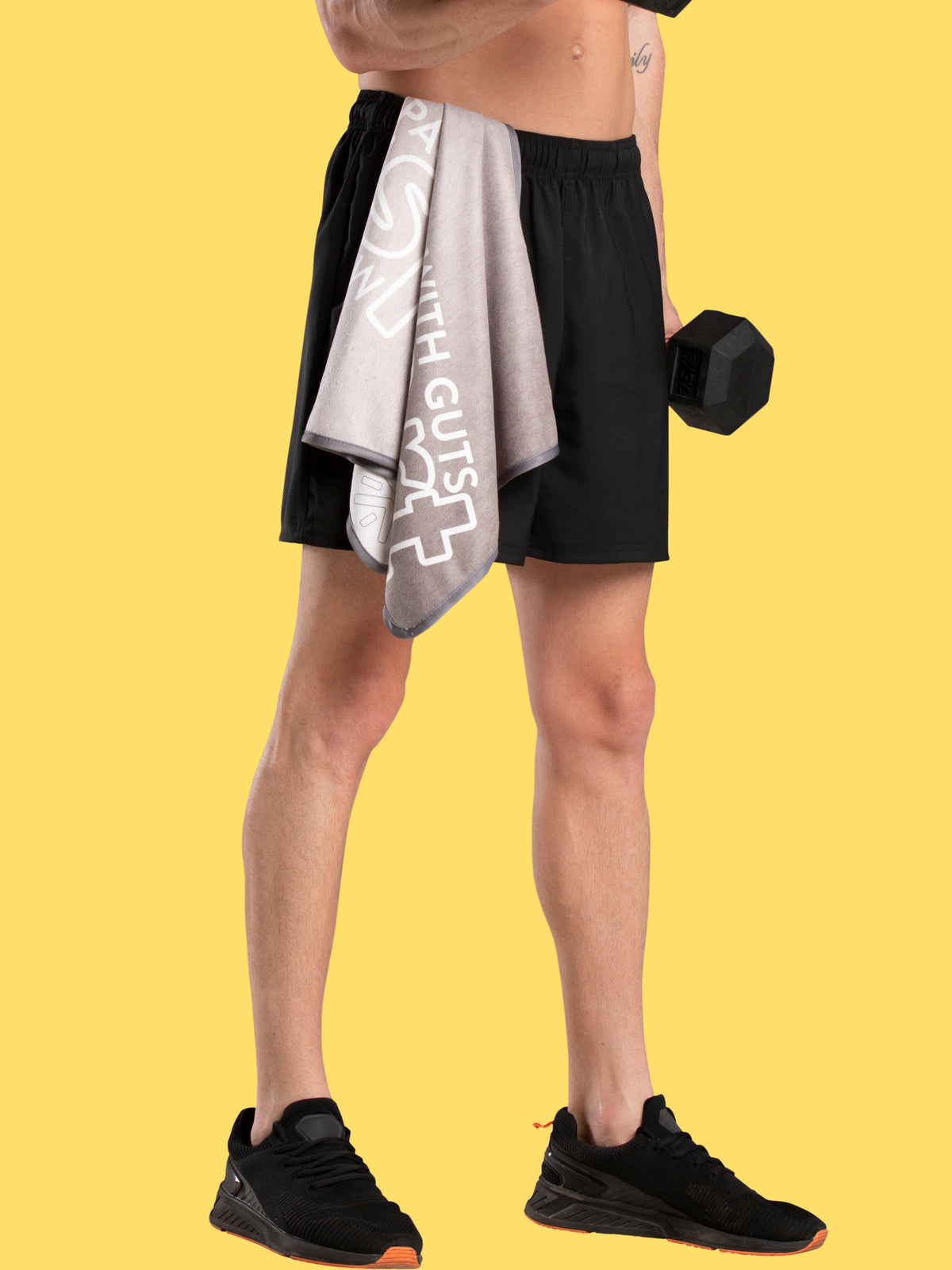 Packed With Guts Grey Gym Towel