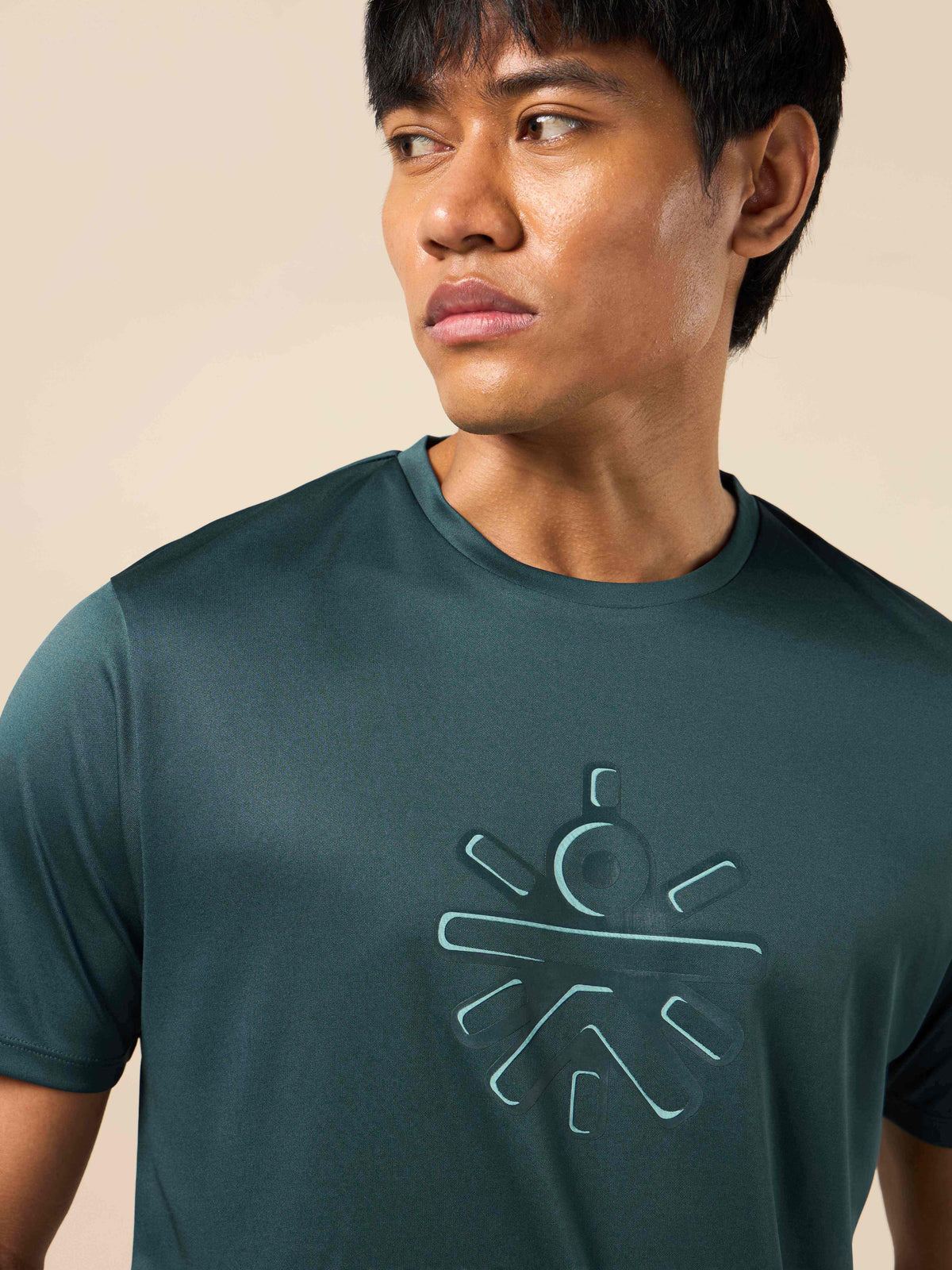 Men's Blue Brand Carrier Print T-shirt