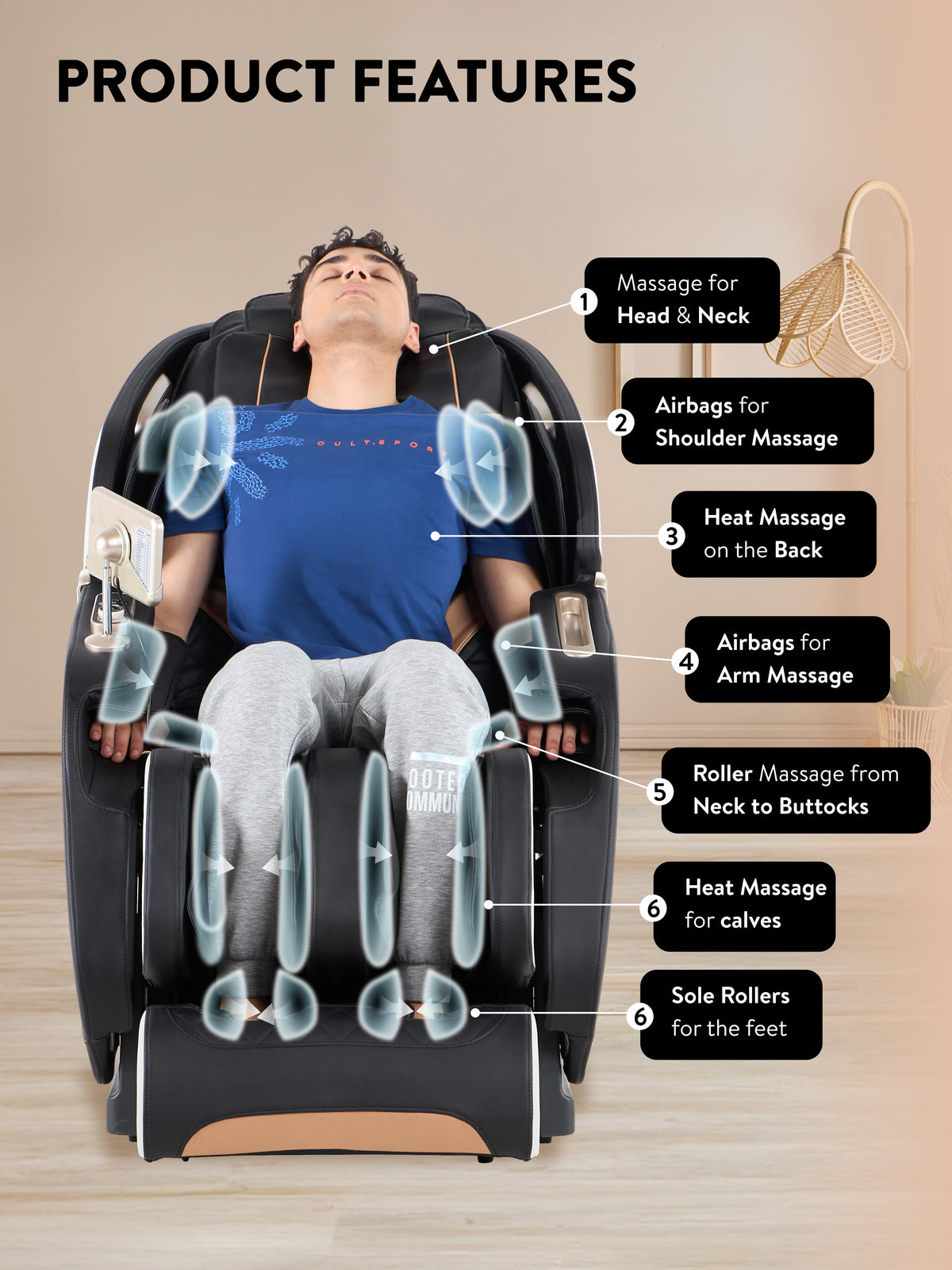 Cult Apex Massage Chair with Zero Gravity, SL Track 2D Massage Technique and Bluetooth AI voice Function For Full Body Massage At Home