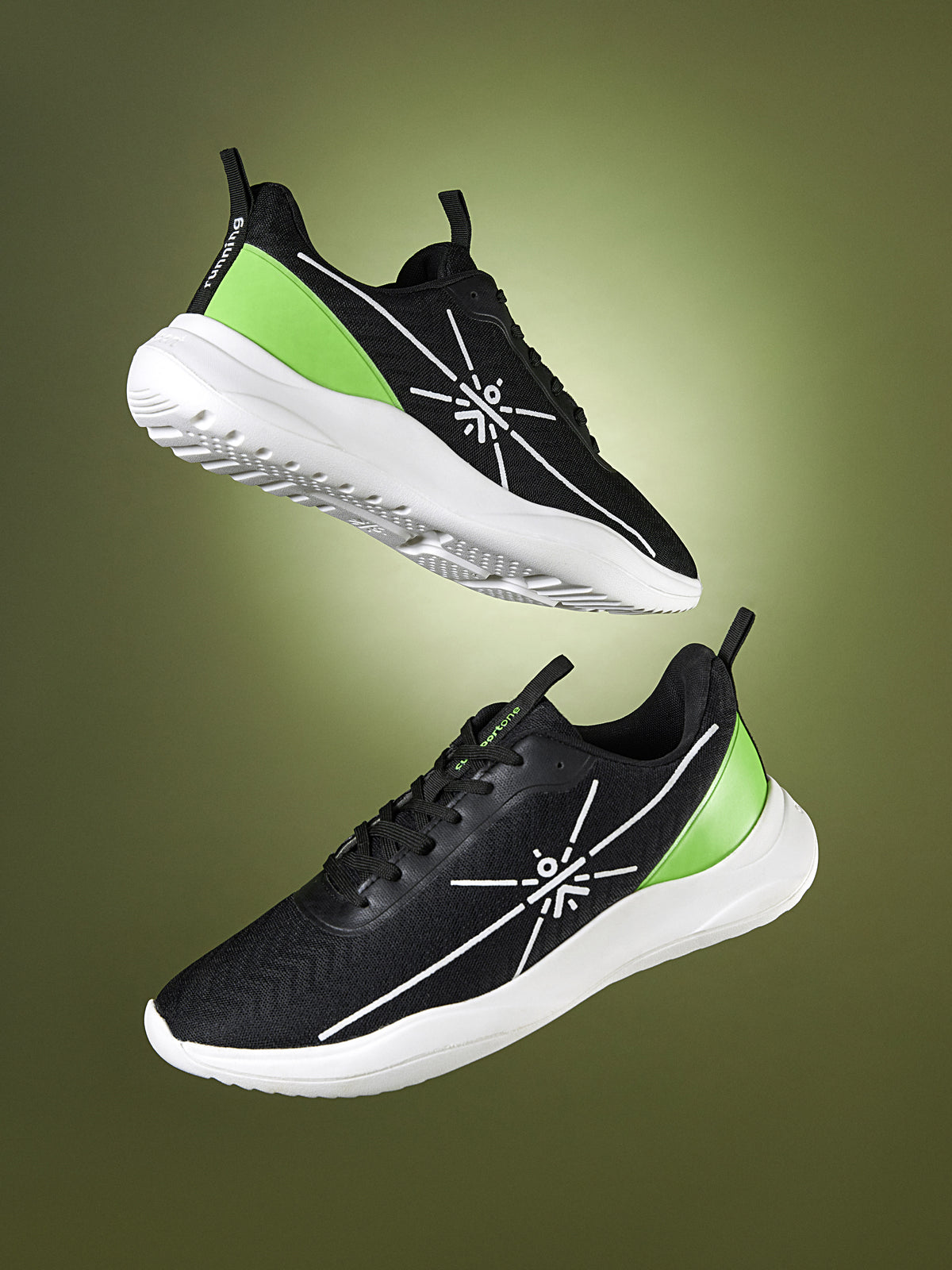 cult Racer Men Running Shoes - Black/Lime Green