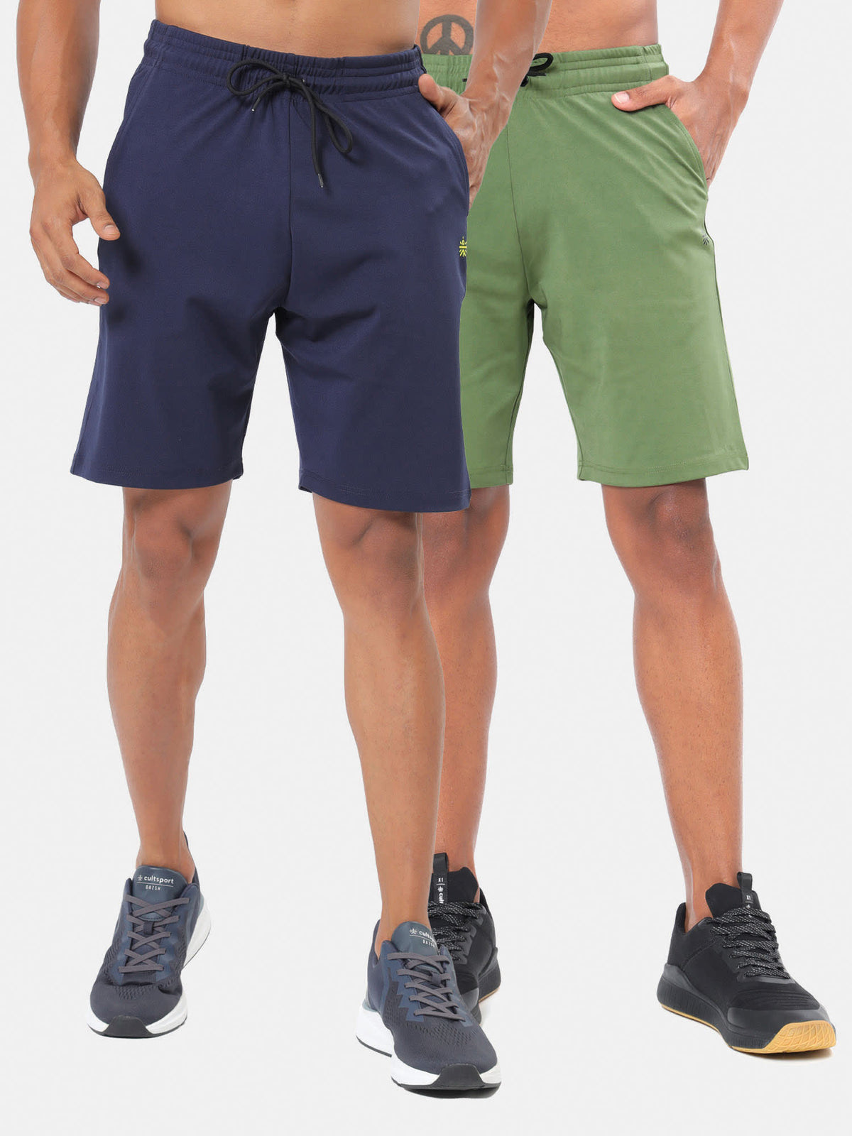 Solid Workout Shorts Pack of 2