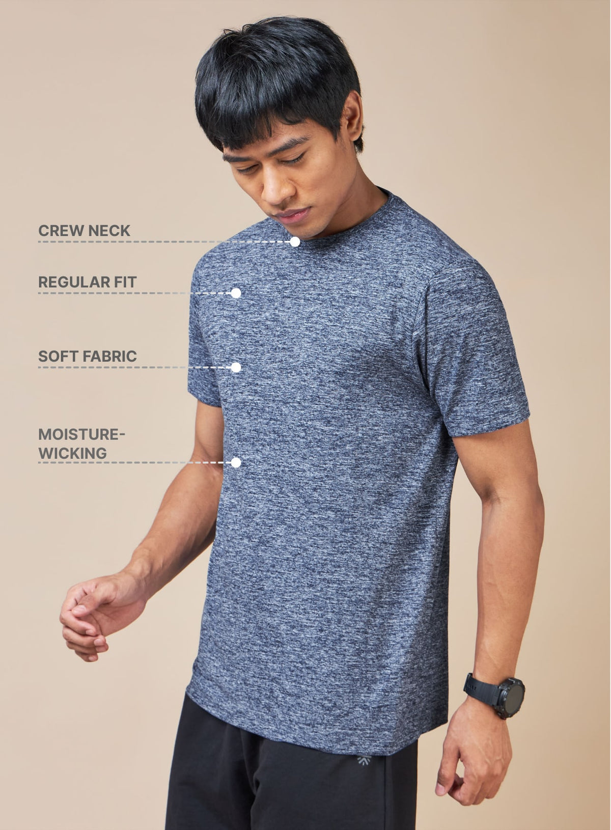 Men's All Day Workout Navy Comfortech T-shirt