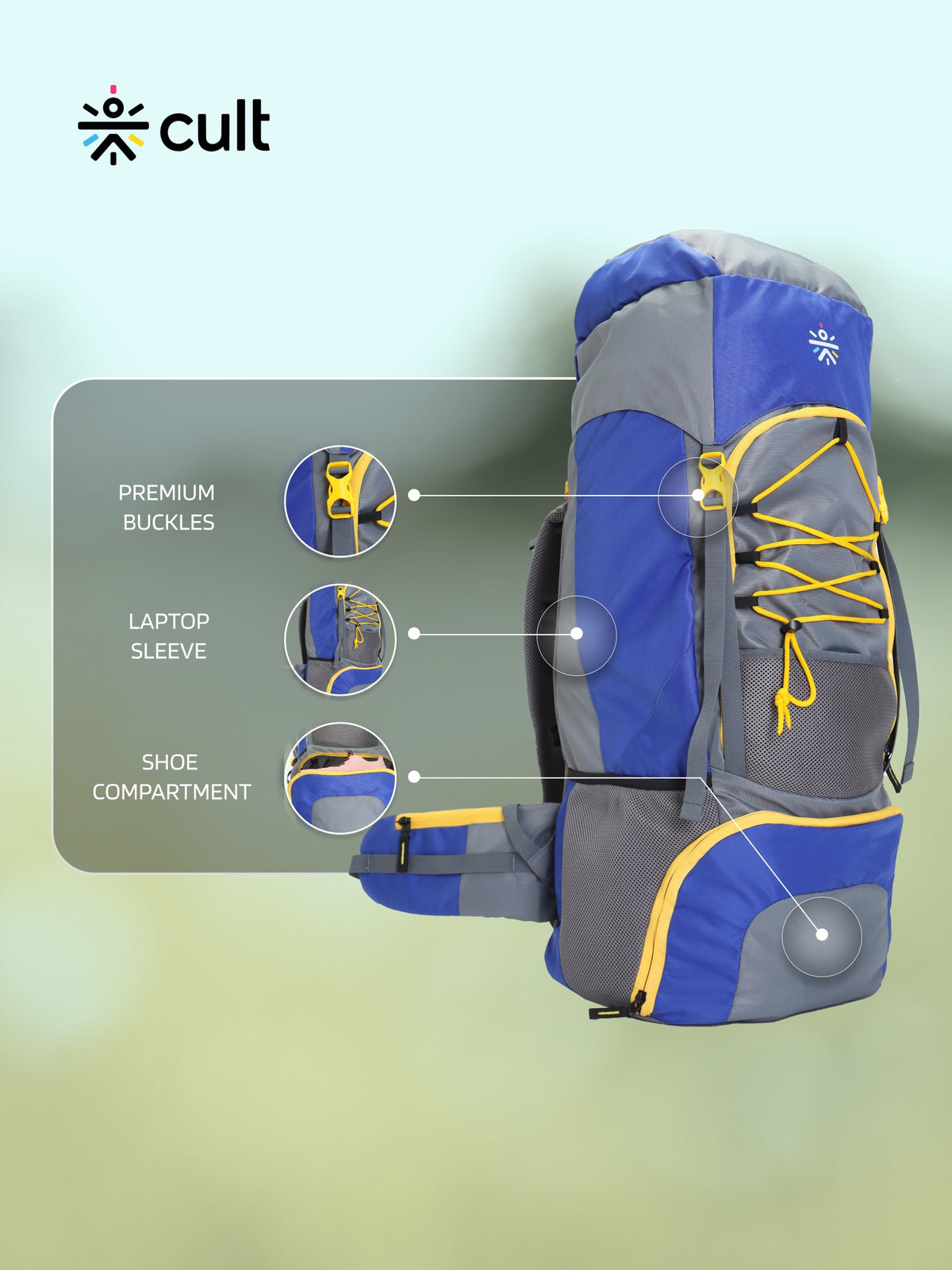 Travel Rucksack 75 L Blue