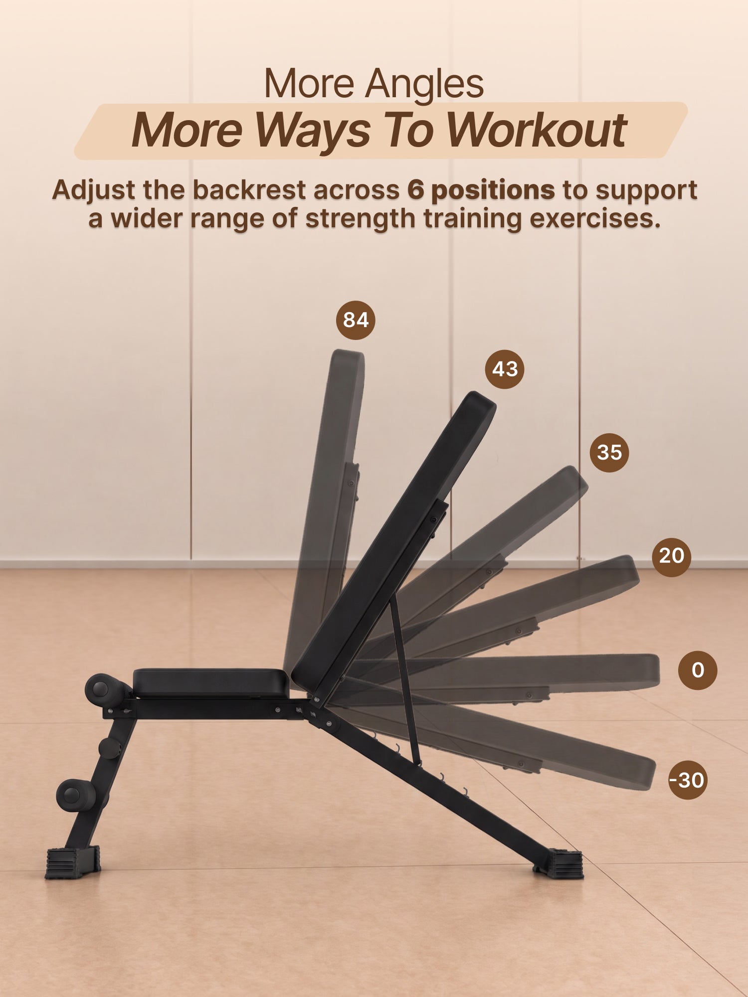 FITKIT by Cult FKAB02 Strength Training Adjustable Bench | 6-Level Incline | 350 kg Max Load Capacity | Stable & Secure Multi-Workout Support | Full Body home exercise