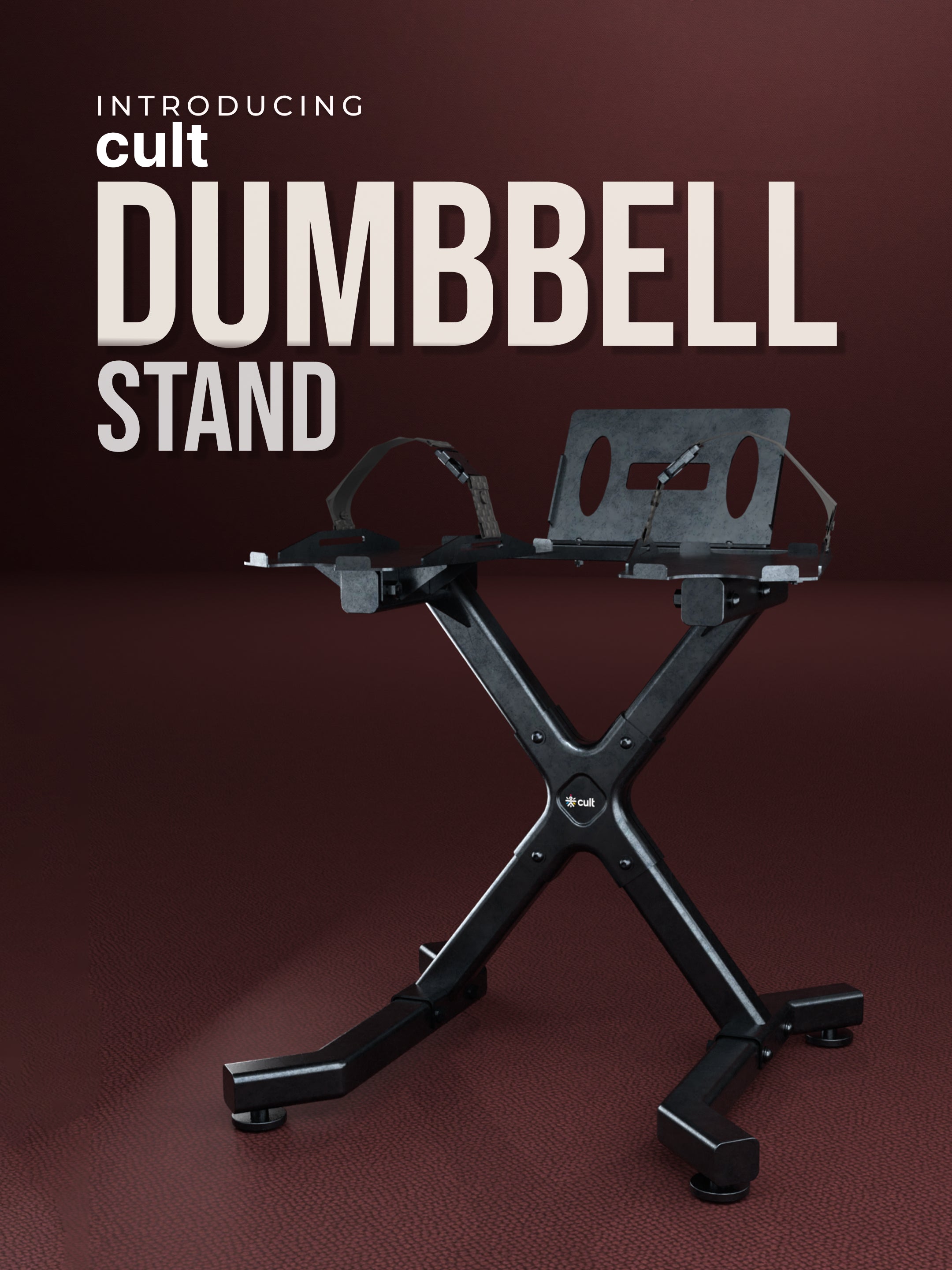 Cult Dumbbell Stand | 100 KG Weight Capacity with Wheels & Tablet Holder | Protected Edges | Compact Home Gym Storage (6 Months extended Warranty only on Cultstore.com)