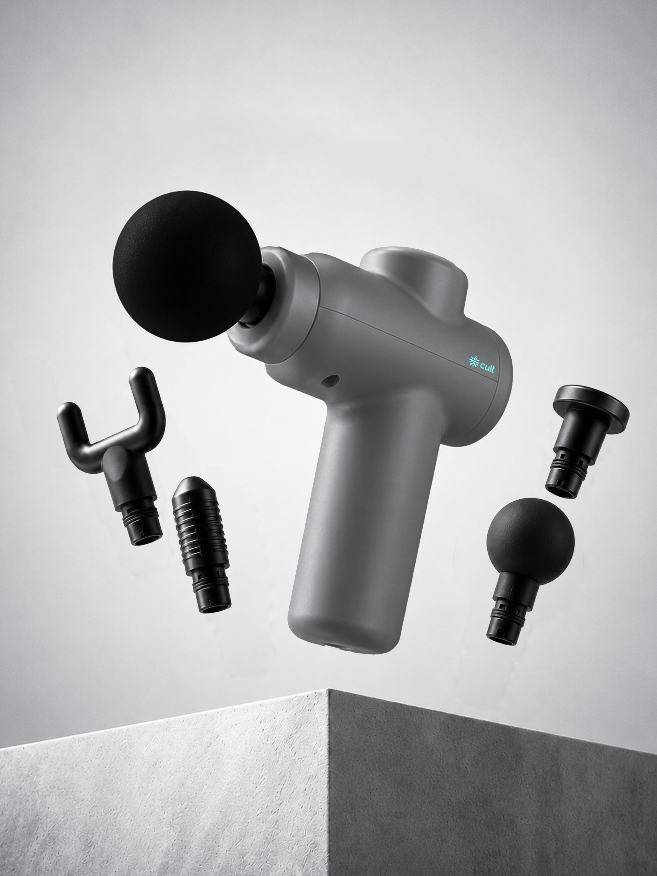 Cult Rapid Pro Massage Gun for Pain Relief, Full Body Massager, Lightweight & Compact, 4 Interchangeable Heads, 3-Hour Long Battery Life