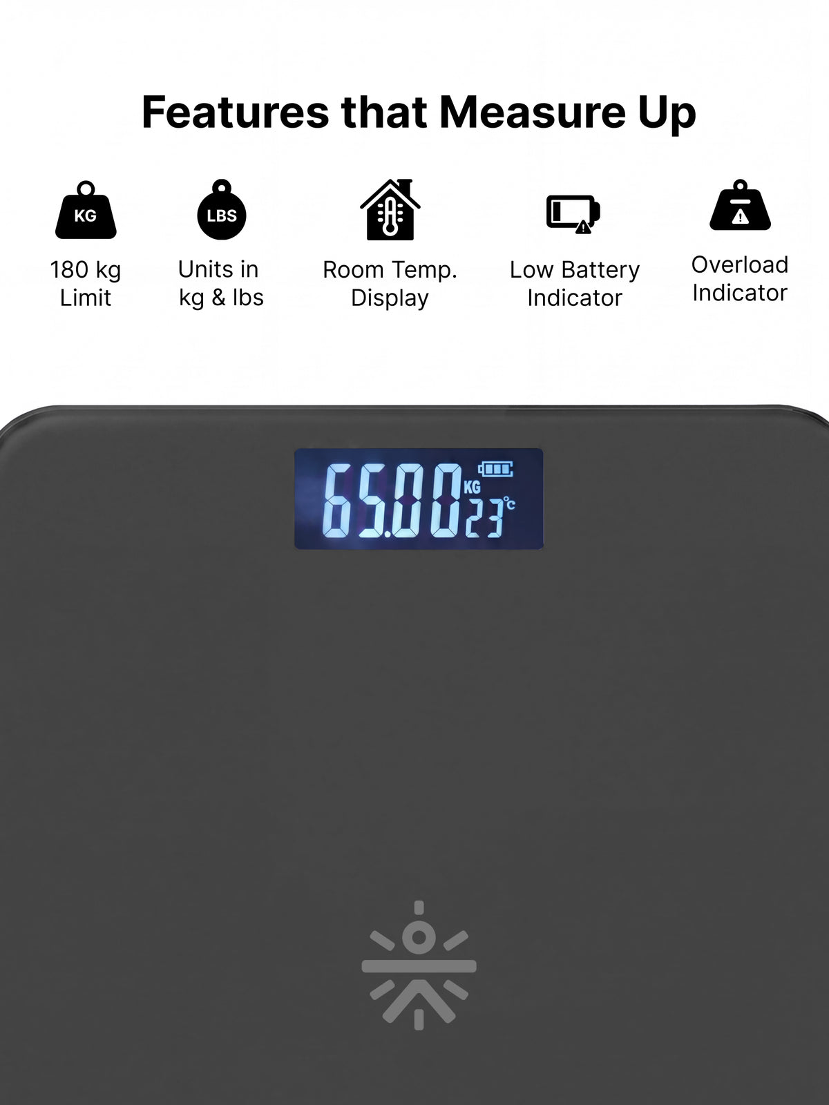 Cult Active body Weighing scale, LCD display, Weight Machine, 180 Kg, Batteries included, Tempered Glass Platform, Ideal for Home Use, Grey