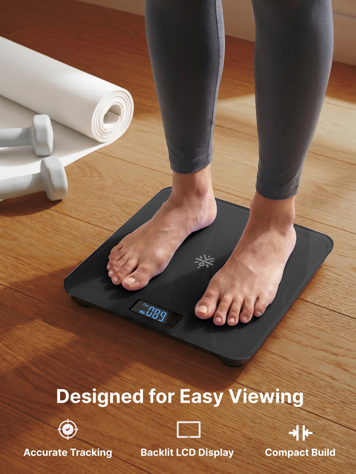 Cult Active body Weighing scale, LCD display, Weight Machine, 180 Kg, Batteries included, Tempered Glass Platform, Ideal for Home Use, Black