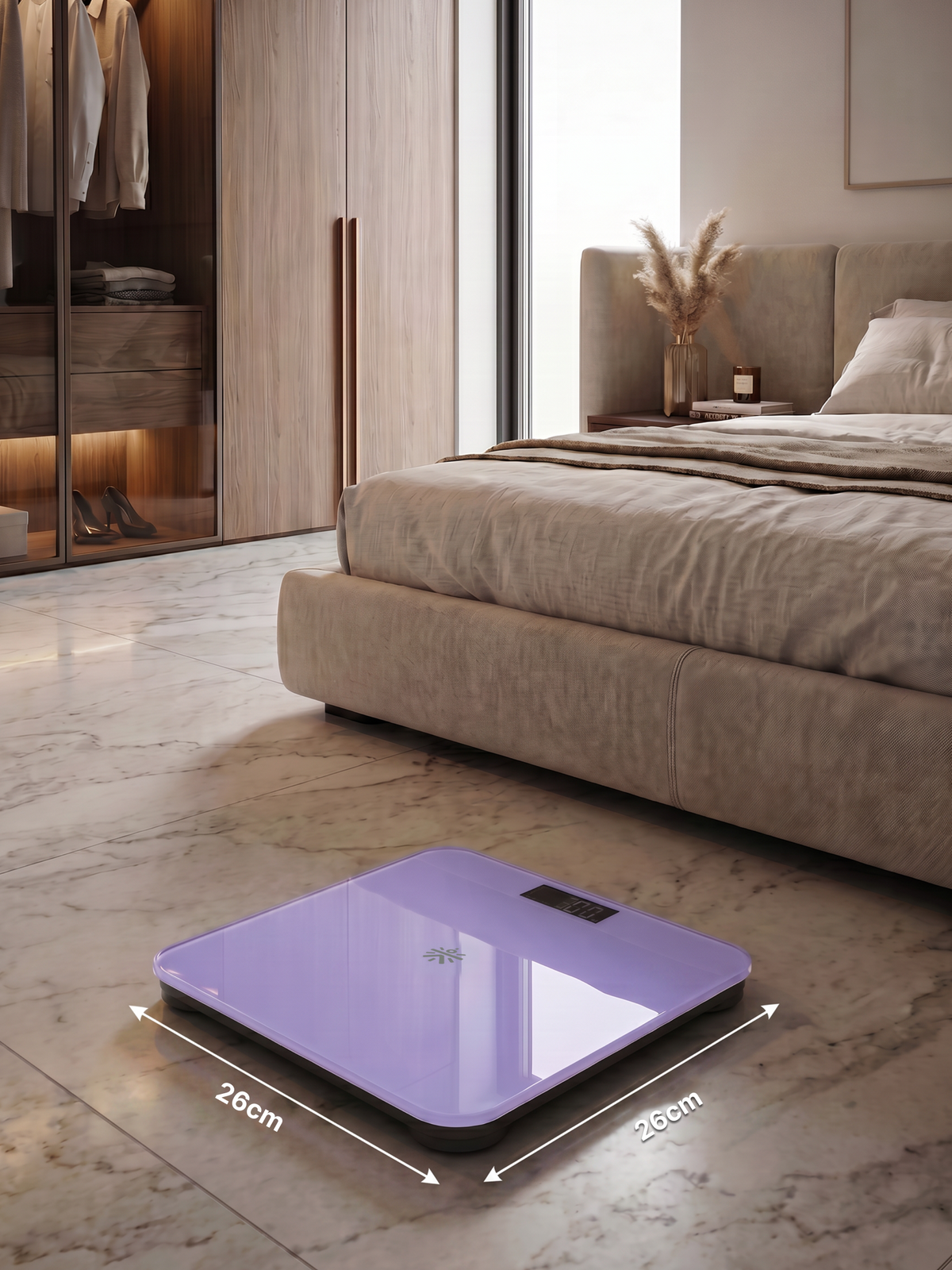 Cult Active body Weighing scale, LCD display, Weight Machine, 180 Kg, Batteries included, Tempered Glass Platform, Ideal for Home Use, Purple