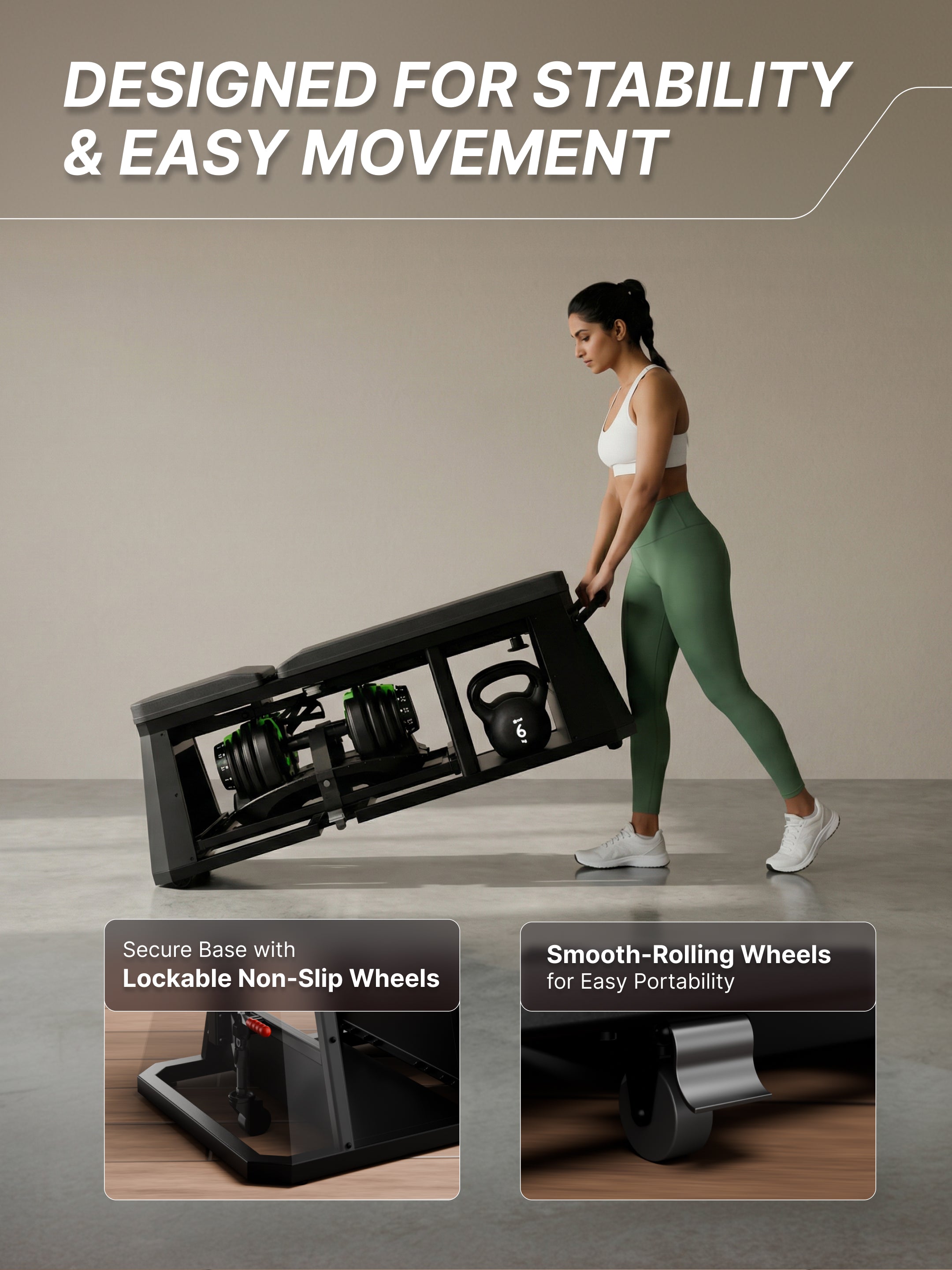 Cult 4 in 1 Multi Home Gym with Cable Crossover, Adjustable Bench,  Dumbbell & Weights Storage Rack | 300 Kg Capacity | 8-Level Incline/Decline | 3 Resistance Levels | Perfect for Home Gym (with 6 months extended warranty)
