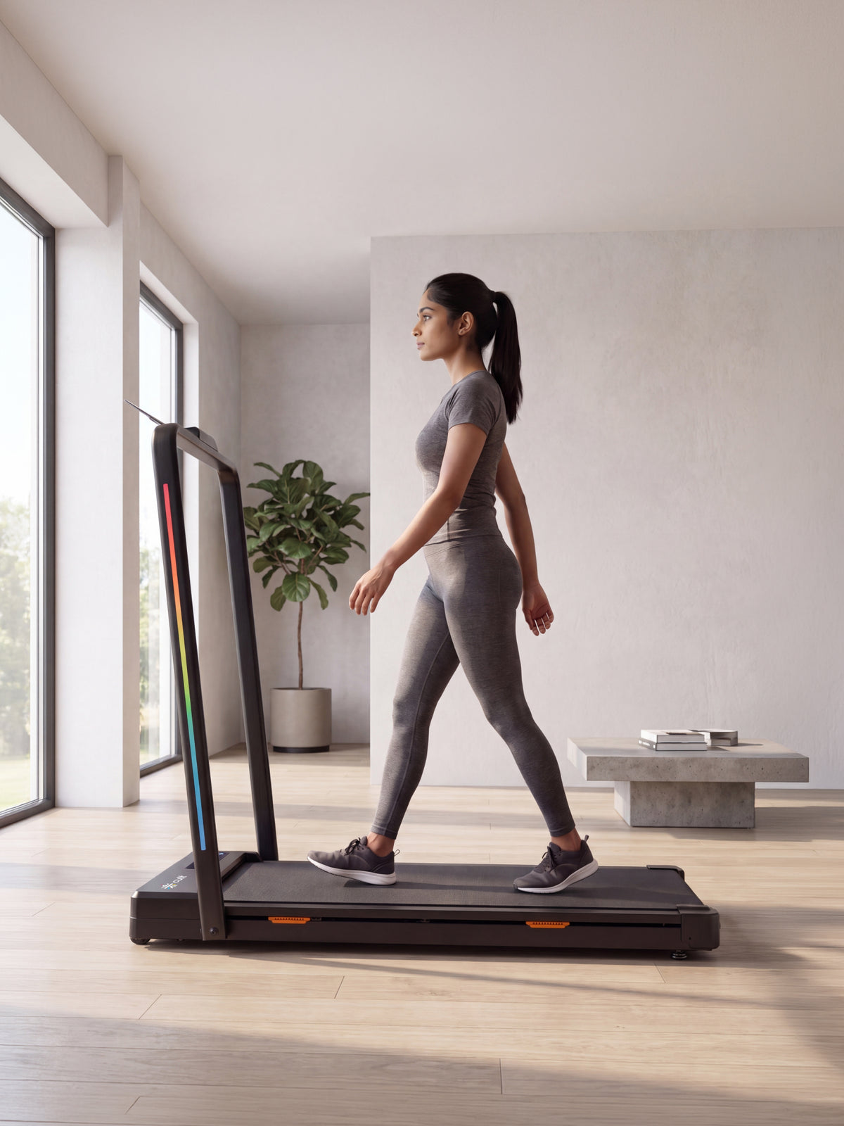 Cult Smart Walking Pad with Auto Speed Adjustment | 4 HP Peak BLDC Motor | 2-Level Incline | LED Display | 120 kg Capacity | Compact & Foldable | Walking Pad for Home