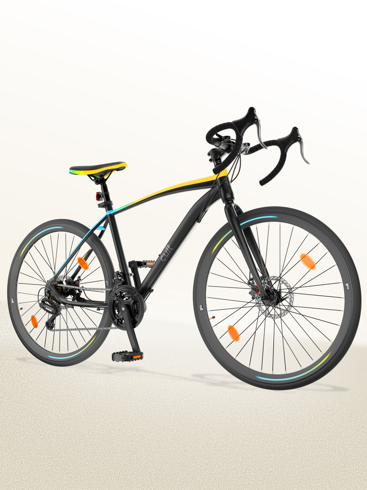 Cult Thrust 700C Road Cycle with 21 Speed Shimano Gears – Black