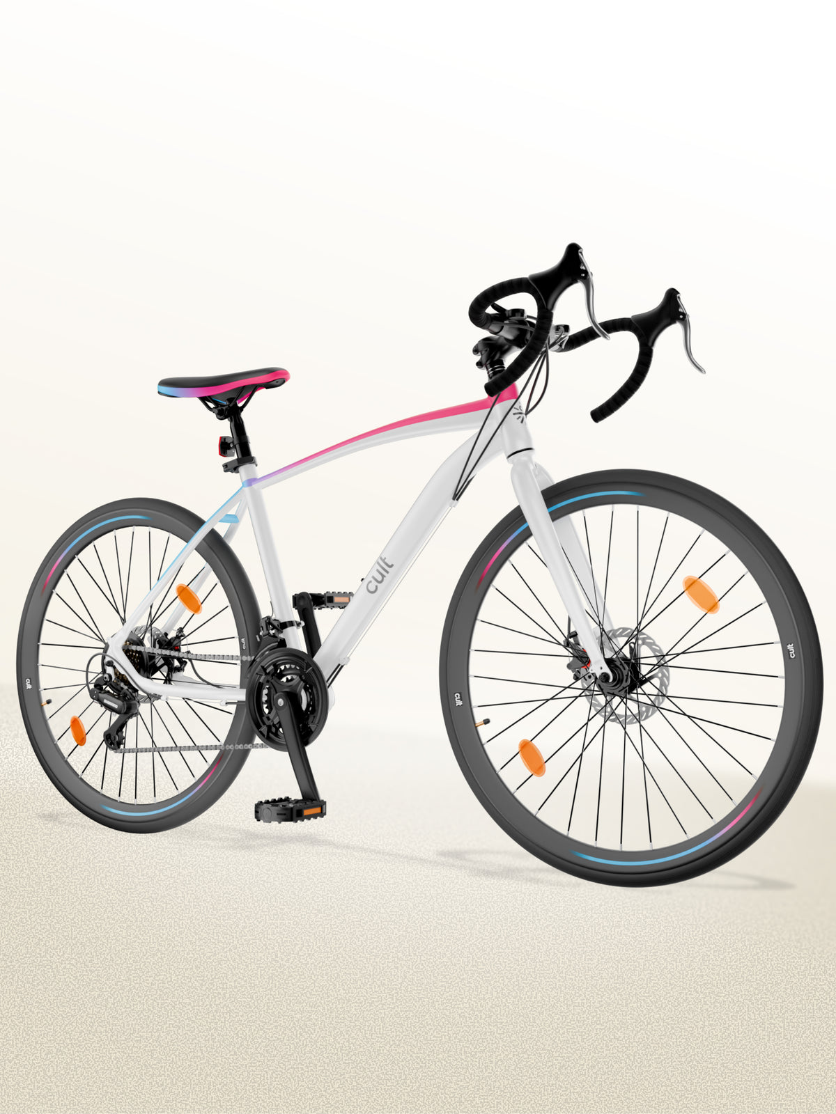 Cult Thrust 700C Road Cycle with 21 Speed Shimano Gears – White