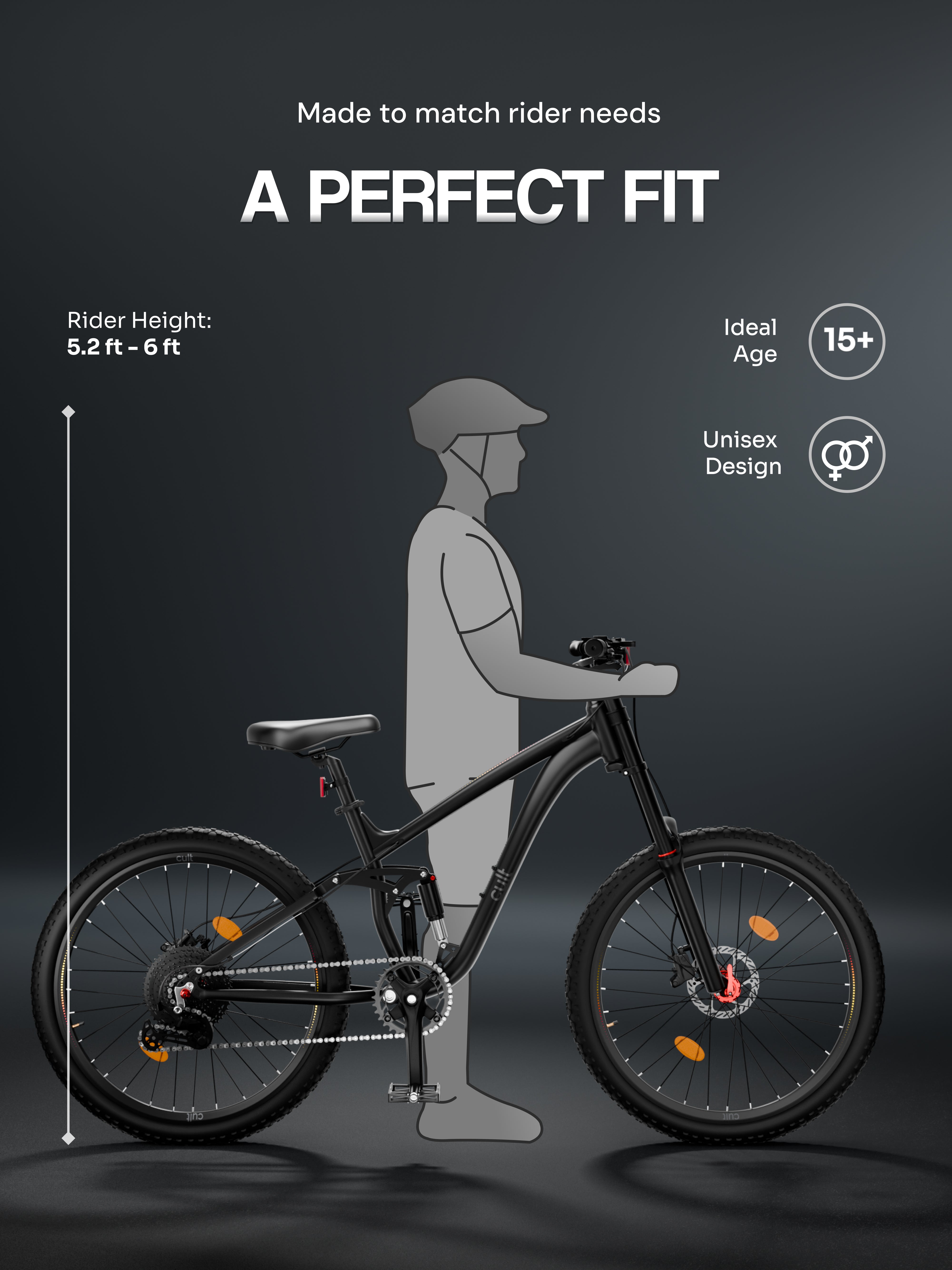 Cult Maverick 27T Mountain Bike | 12-Speed Gear Cycle | BLACK
