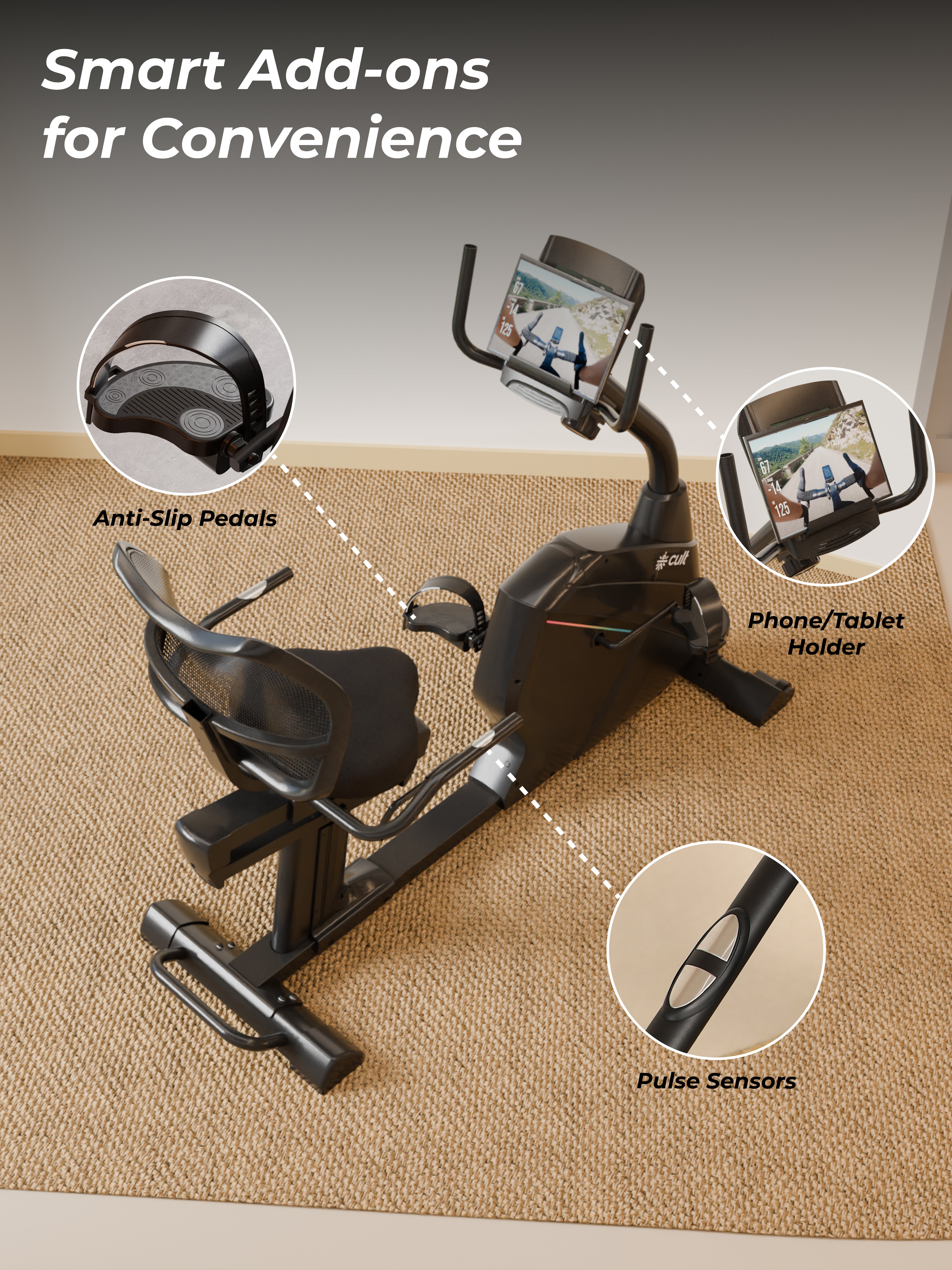 Cult SmartBikeBariPro Magnetic Recumbent Bike| 8Kg Flywheel | Max Weight: 150Kg | Home Use Recumbent Exercise Bike