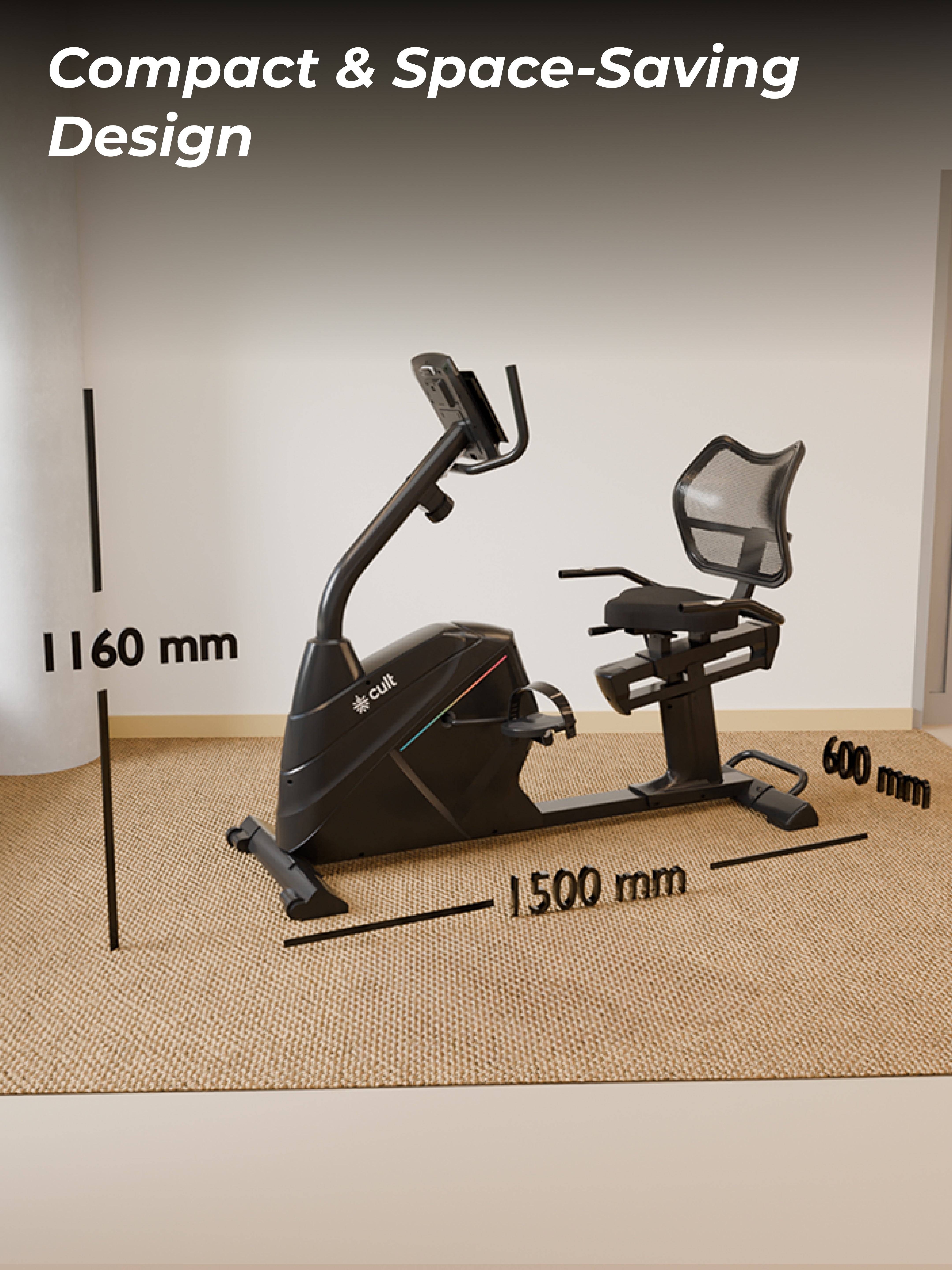 Cult SmartBikeBariPro Magnetic Recumbent Bike| 8Kg Flywheel | Max Weight: 150Kg | Home Use Recumbent Exercise Bike