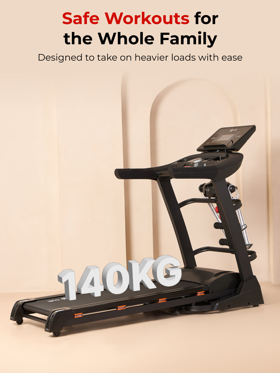 Cultrun M6 Nova 6 HP Peak Treadmill | 15-level Auto-Incline & Massager | Max Weight-140kg | Max Speed-18kmph (with 6 Months Extended Warranty)
