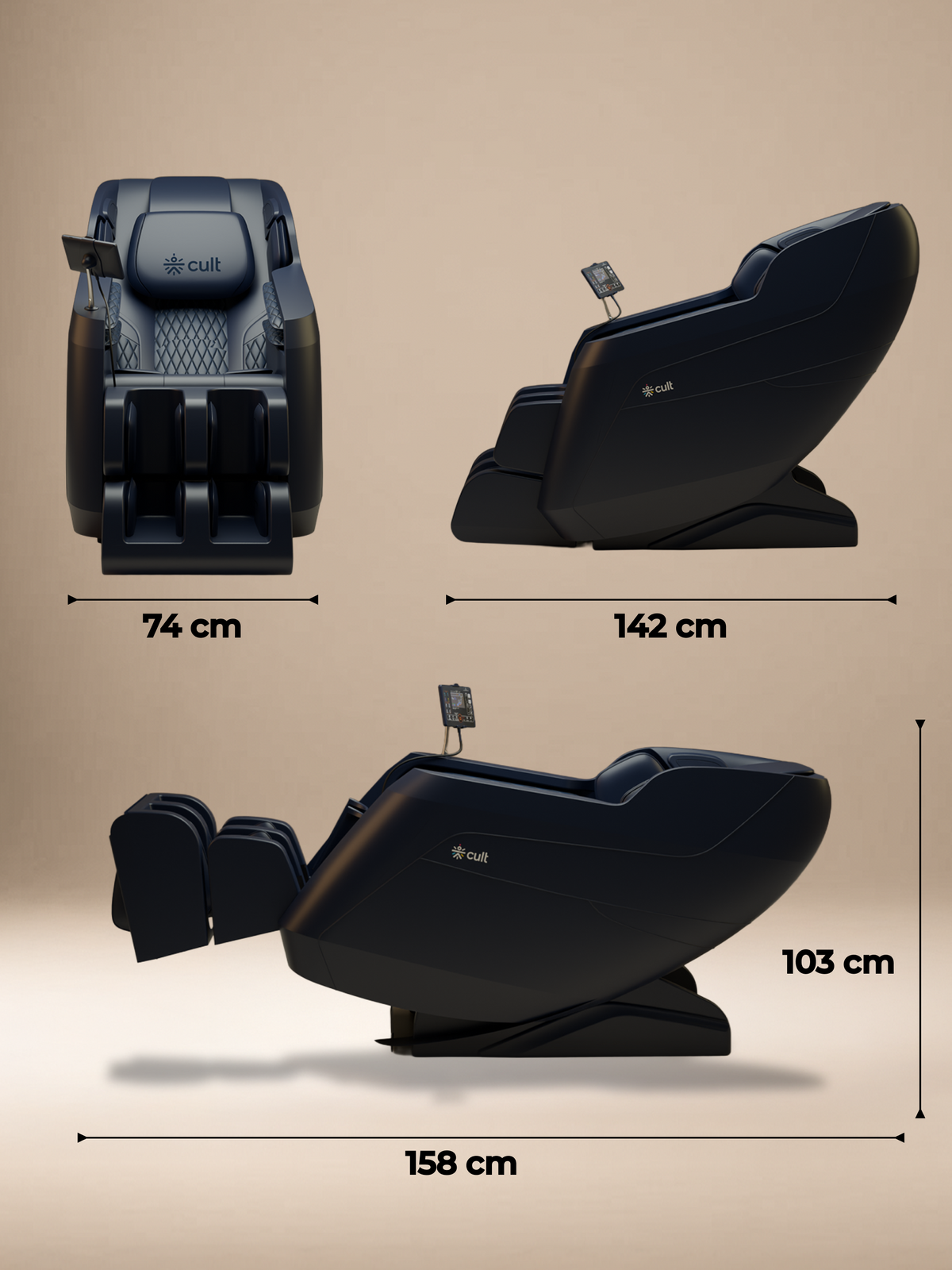 Cult Serene Massage Chair | Zero Gravity with Voice Guide & Bluetooth | 9 Preset Massage Programs | Smart Touch Screen