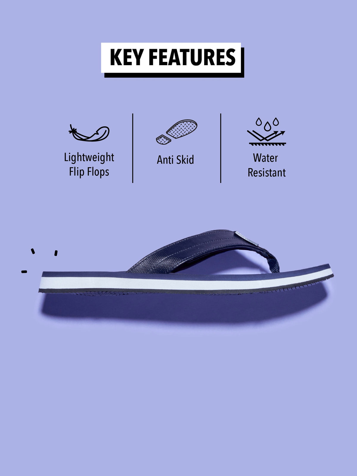 cult Flo Sweat Absorbing EVA Flip Flops - Navy