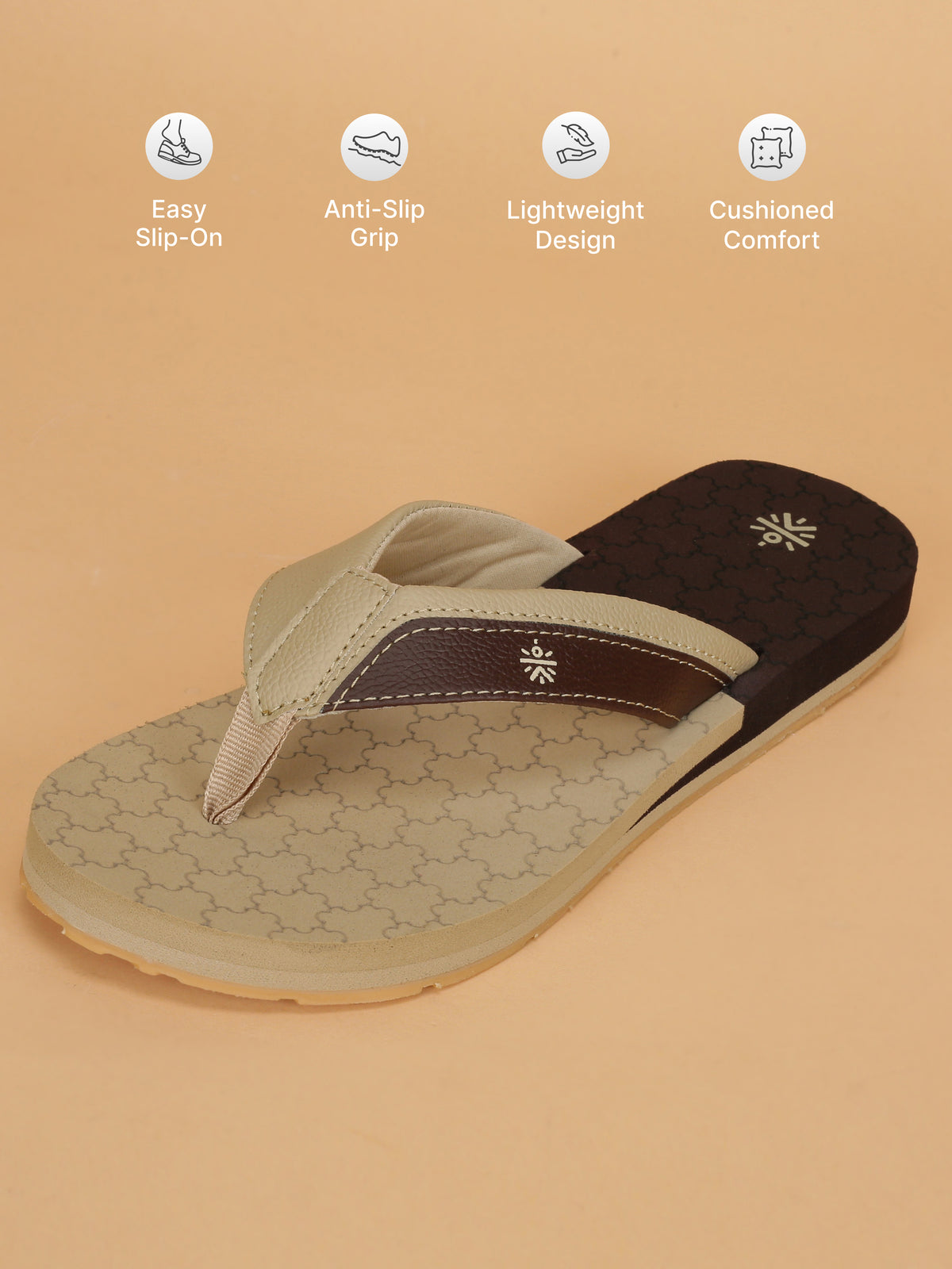 cult Men's Hexa Flip Flops - Beige