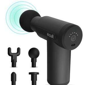 Cult Volt, Full Body Professional Gun Massager, QuietMotion Tech, Deep Tissue Percussions, upto 4 hours of battery, 6 Speed levels, Silicone head, Lightweight, Carry Pouch.