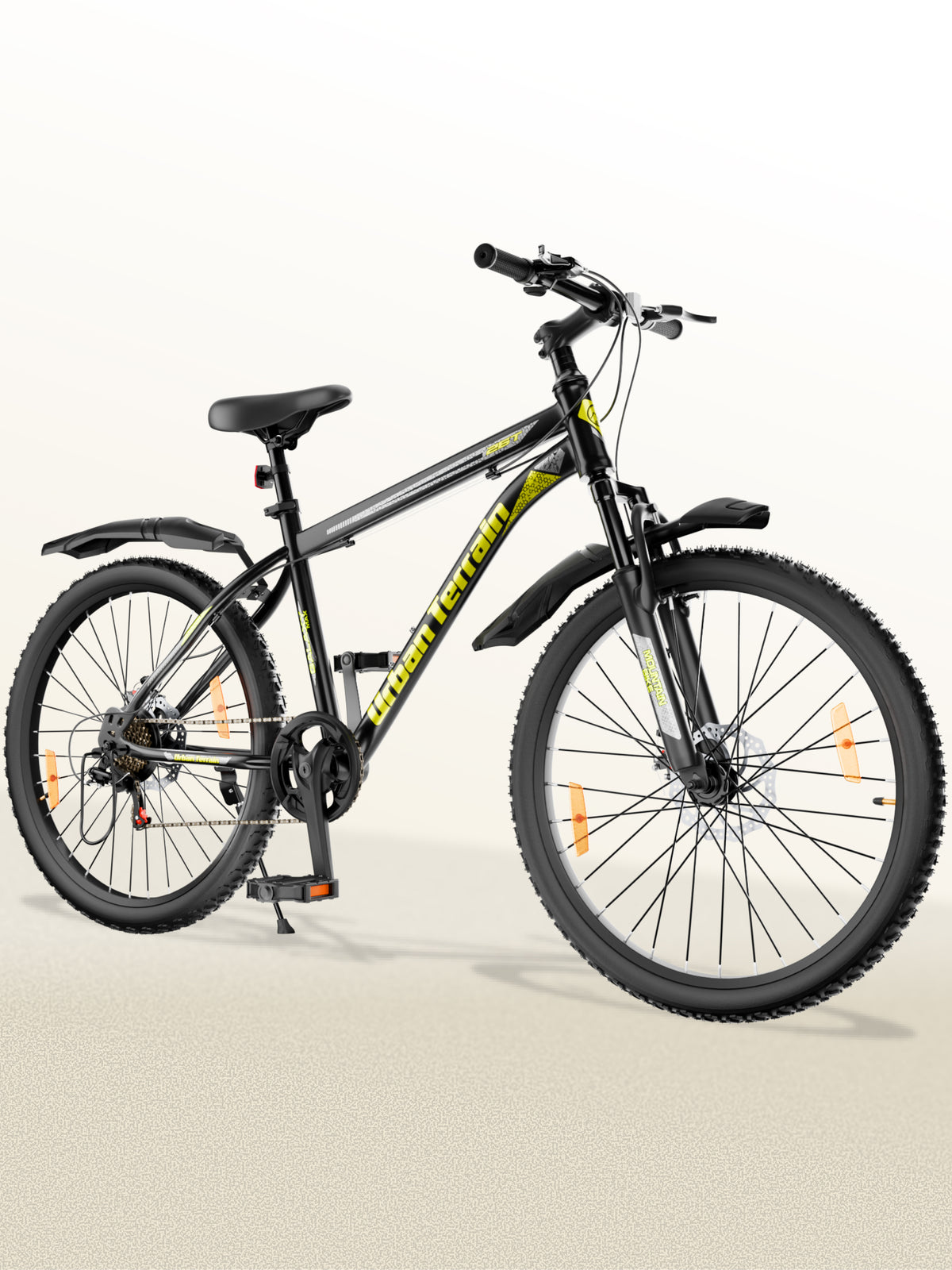 Galaxy Max Mountain Bike Steel 7 Speed Cycle 26 inch Tyre, Green With Front Suspension, Single Wall Rim and Dual Disc Brakes Ideal For 5 ft to 5.7 ft, Free Trainer Sessions and Cycling Event