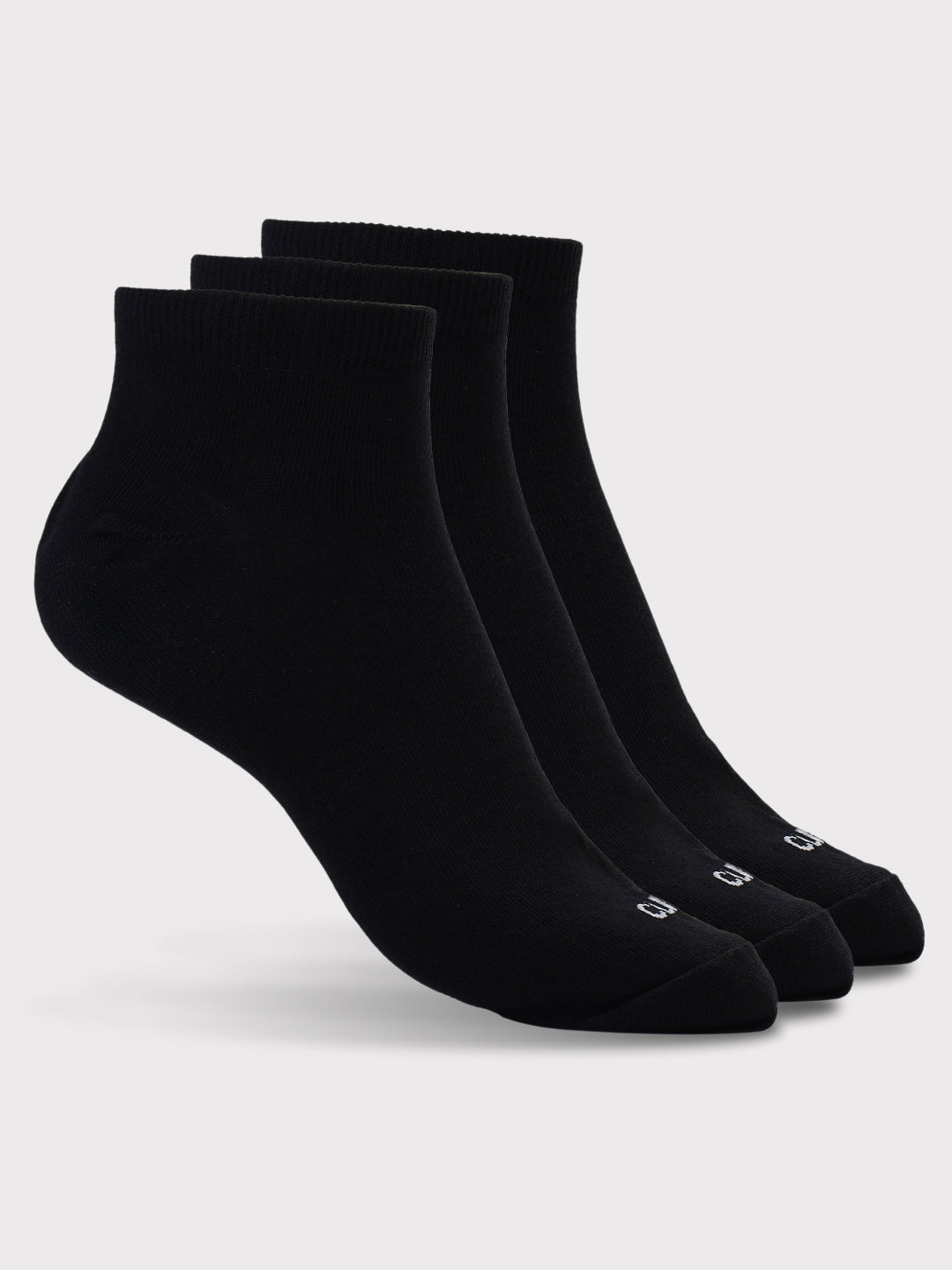 Casual Ankle Length Pack of 3 Black Men's Cotton Socks
