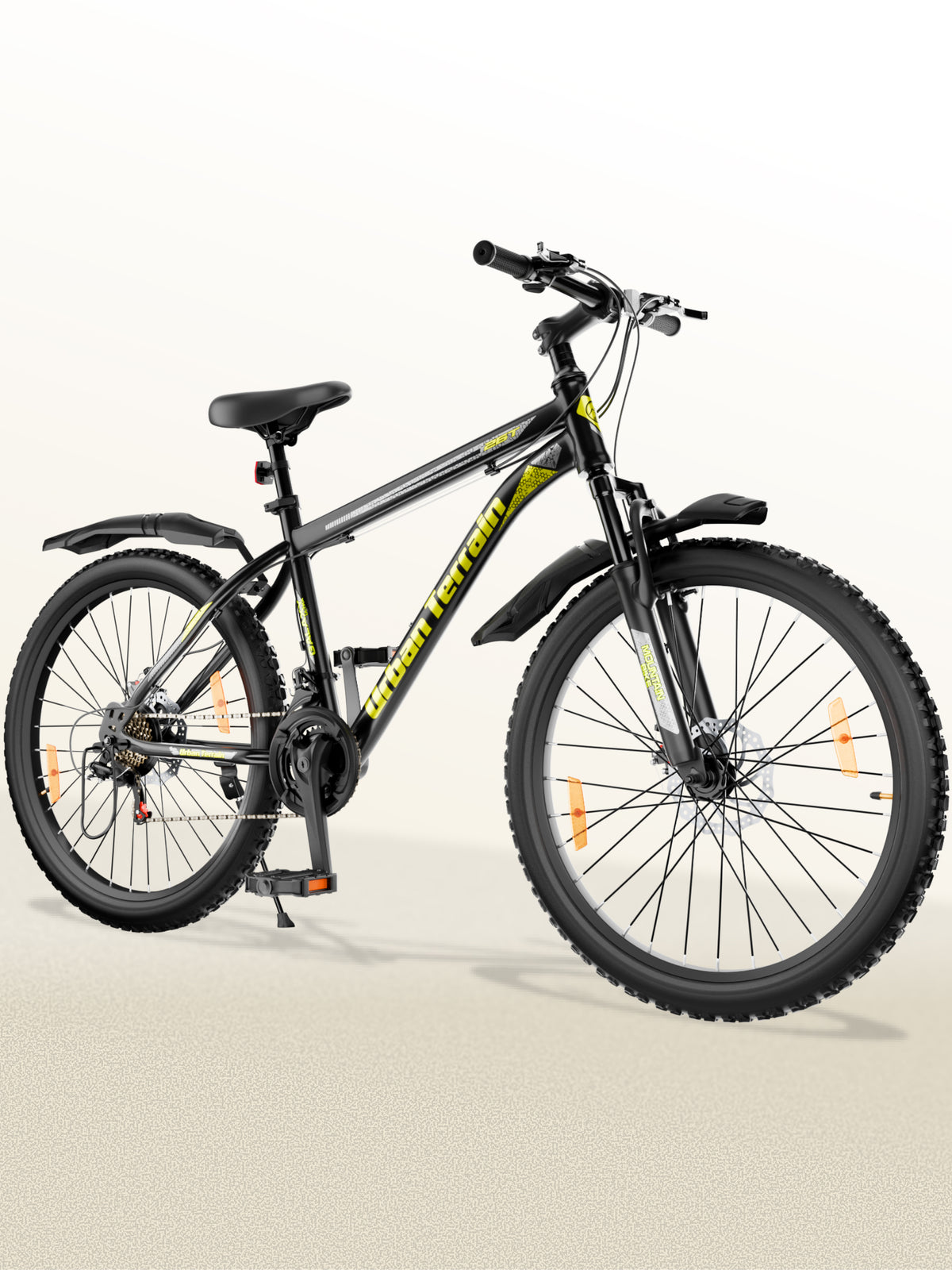Galaxy Ultra Mountain Bike Steel 21 Speed Cycle 26 inch Tyre, Green With Front Suspension, Single Wall Rim and Dual Disc Brakes Ideal For 5 ft to 5.7 ft