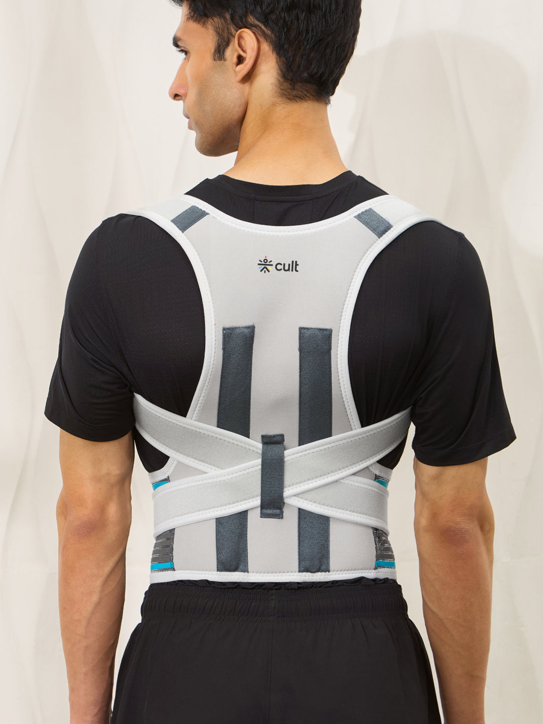 CULT Align Pro Posture Corrector Grey Neoprene Foam Back Support Belt for Men & Women Adjustable Spine & Shoulder Brace Breathable, All-Day Comfort Upper Back, Neck & Shoulder Alignment Support