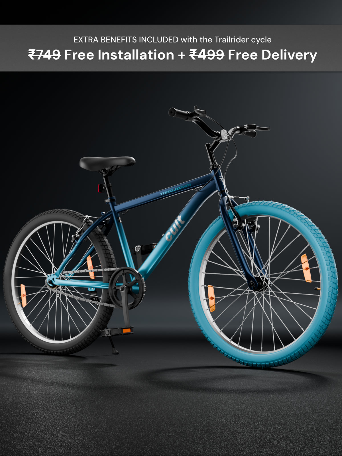 Cult TRAILRIDER 26T Single Speed Mountain Bike, Blue