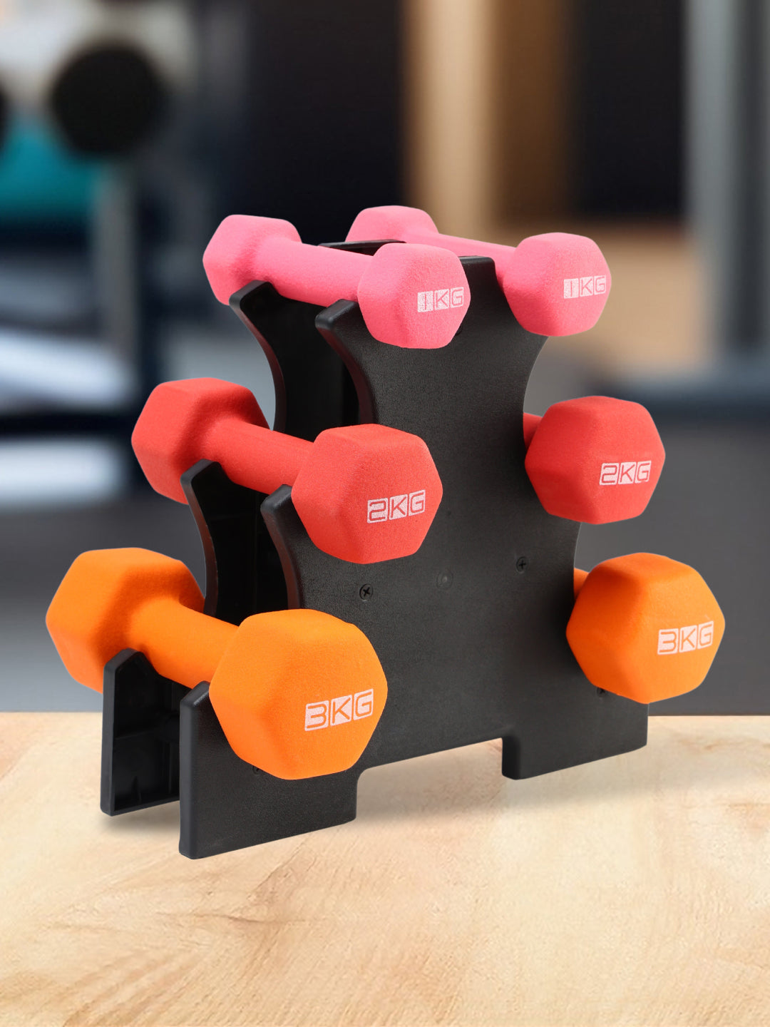 Cult Neoprene Dumbbells Combo for Gym Exercise (1kg + 2kg + 3kg Set) 12kg | Dumbbell With Stand