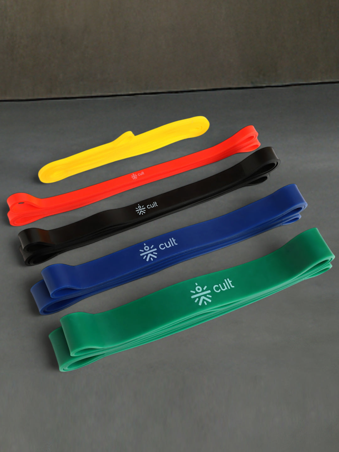 cult Resistance Band for Stretching, Pull Ups, Home Exercise and Gym Workout Stretch for Men & Women Pack of 5 (2-56 Kgs)