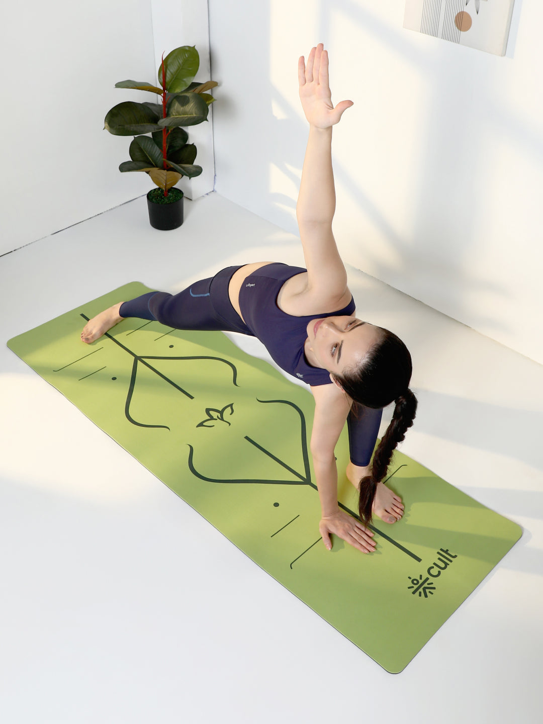 Cult TPE Yoga Mat, Non-Toxic Latex-Free, Anti-Slip, Extra-Thick Cushioning, Tear-Resistant, Travel Strap 6mm (Seismic Green)