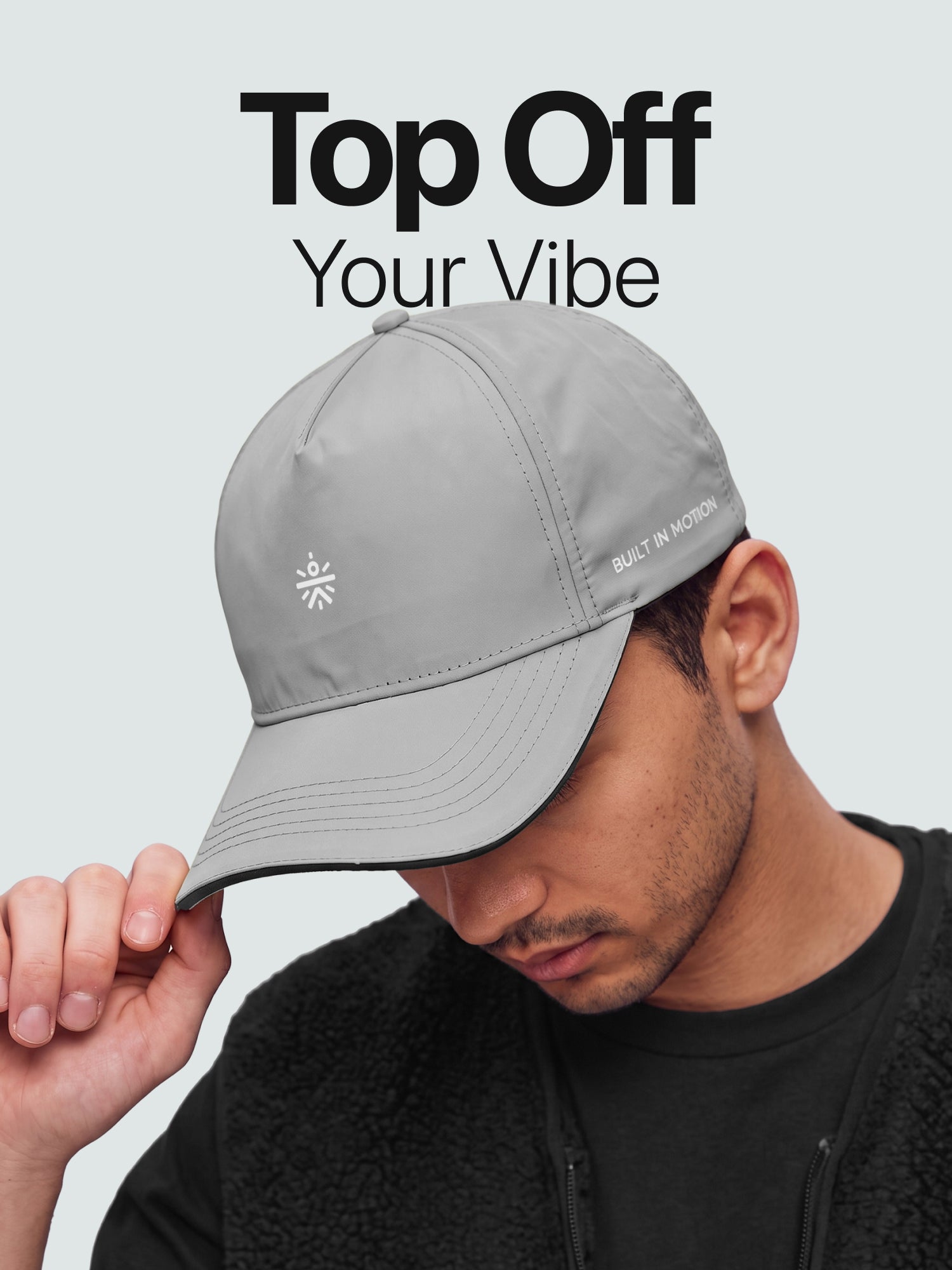 CULT Dry Fit Sports Cap for Men & Women Lightweight Quick Dry Running Cap with Sweatband, UV Protection, Reflective Detailing Adjustable Velcro Closure Grey