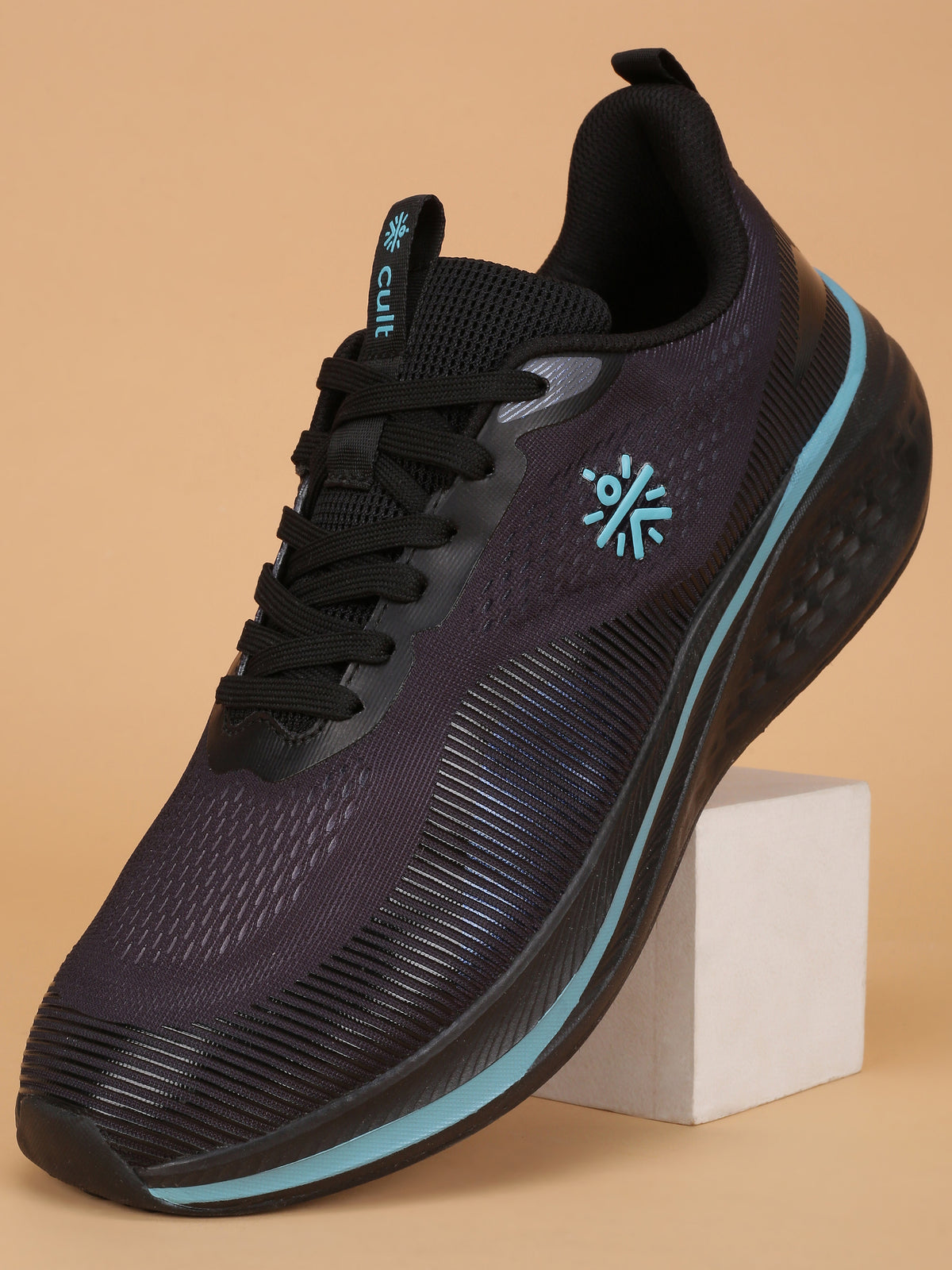cult Men's Typhon Running Shoes - Black/Turquoise
