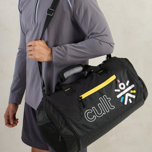 Cult Unisex Black Duffle Bag with Shoe Compartment
