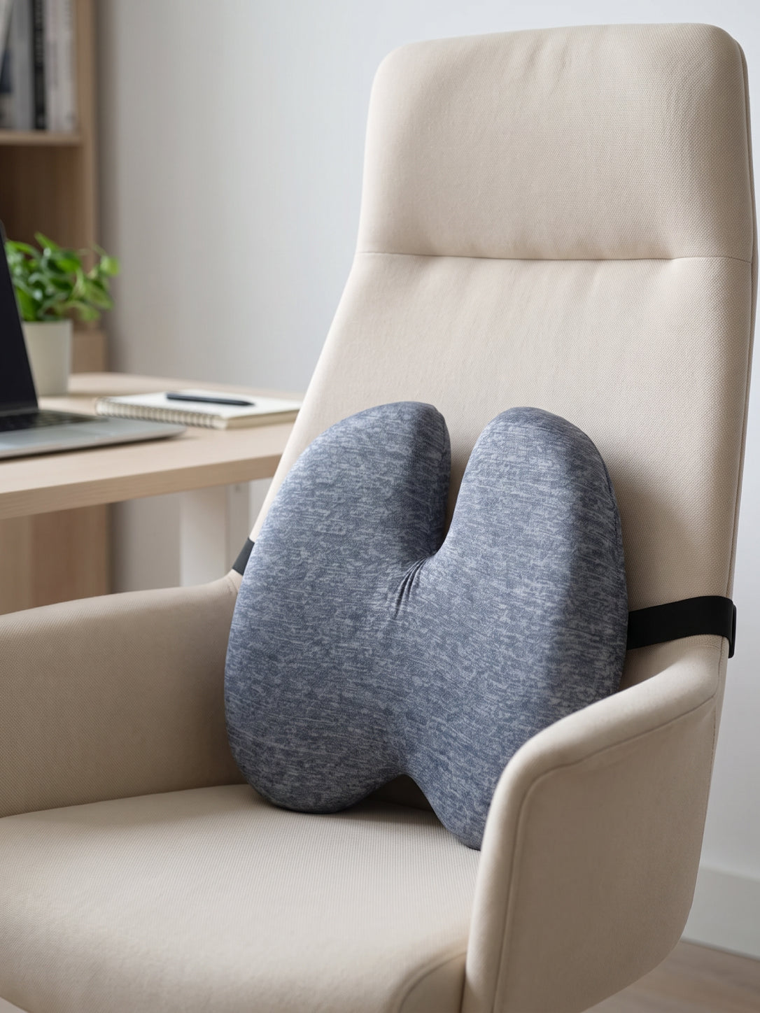 CULT Back Support Pillow for Lumbar and Lower Back Comfort Cushion for Office Chair Car Seat Sofa and Home Use Grey