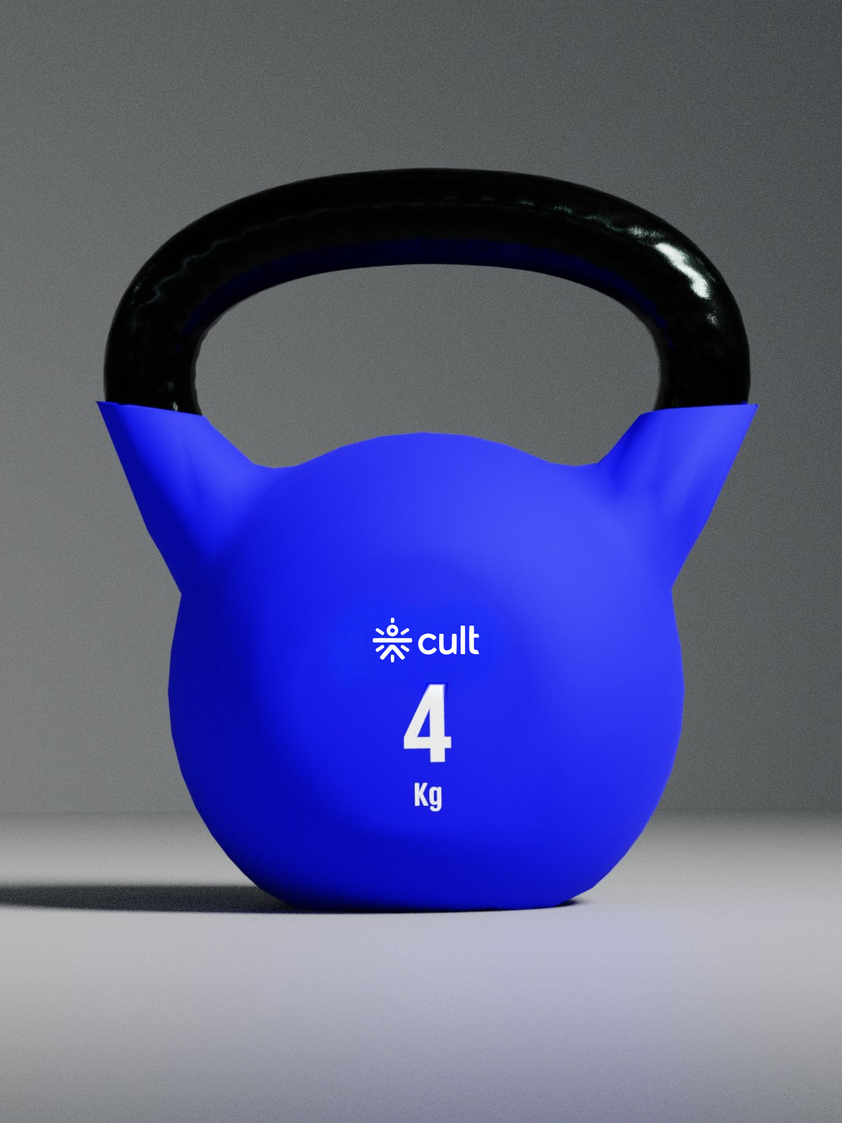 Cult 4kg Neoprene Anti-Slip Grip Colored Kettlebell for Home Workout - Blue (with 6 Months Extended Warranty)