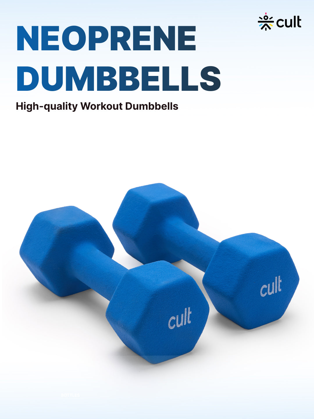 Cult 5KGx2 Neoprene Dumbbells For Home & Gym Exercises (Blue)