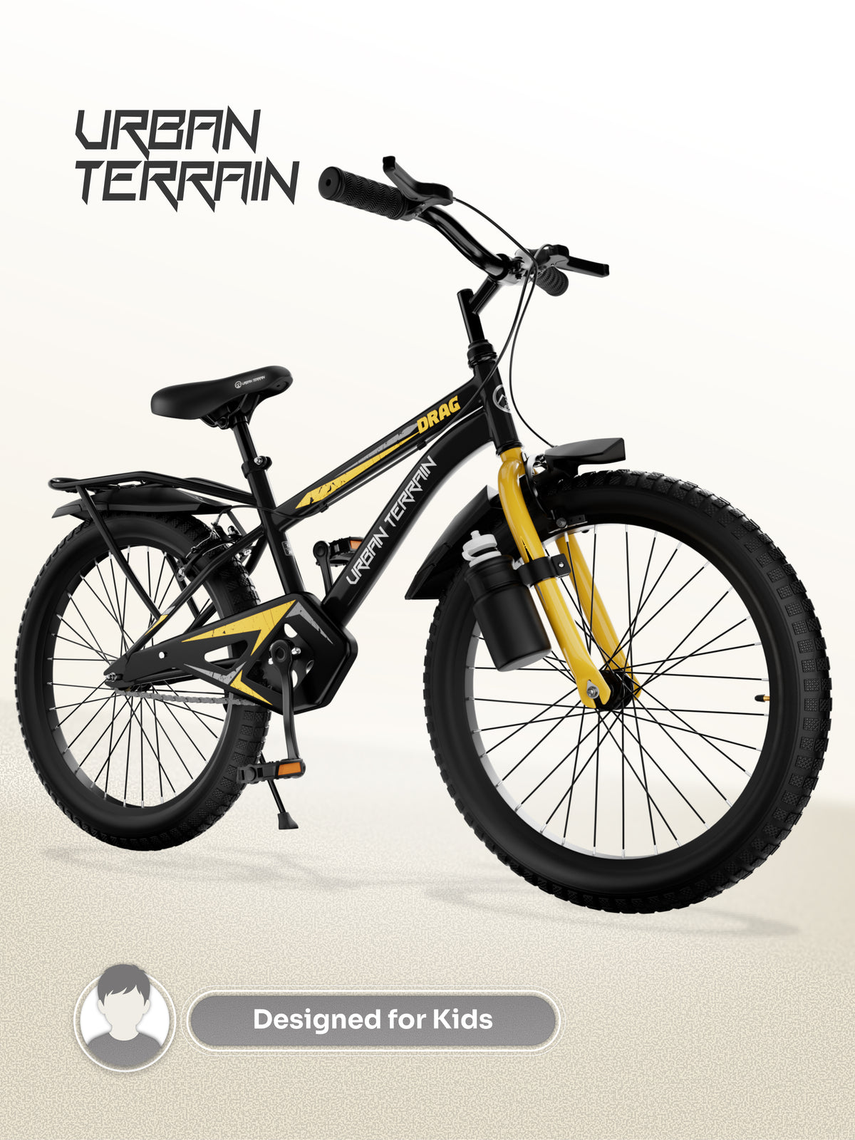 Urban Terrain Drag 20T Single Speed Kids Cycle, Black
