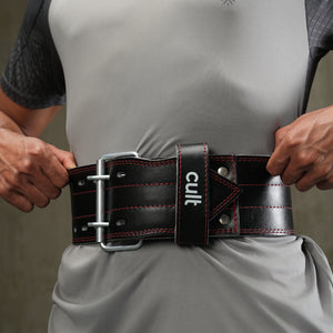 cult Gym Belt Black Leather Unisex
