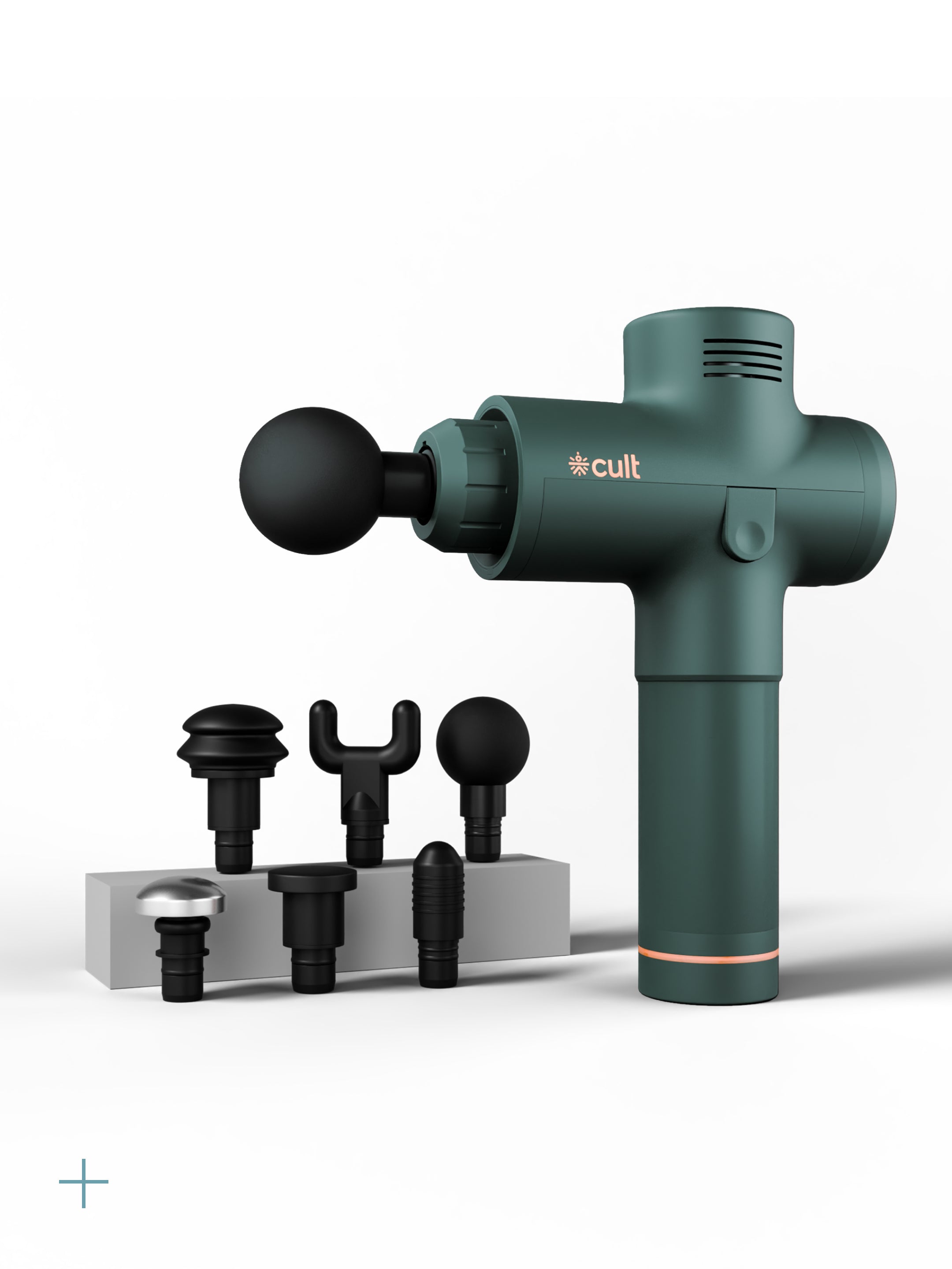 Cult TORQ X Massage Gun for Deep Tissue Muscle Recovery | BLDC Motor, 10mm Amplitude, 6 Speed Levels, 6 Massage Heads, 6-Hour Battery | Pain Relief Massager for Hybrid Athletes, Runners & Fitness Enthusiasts, Green